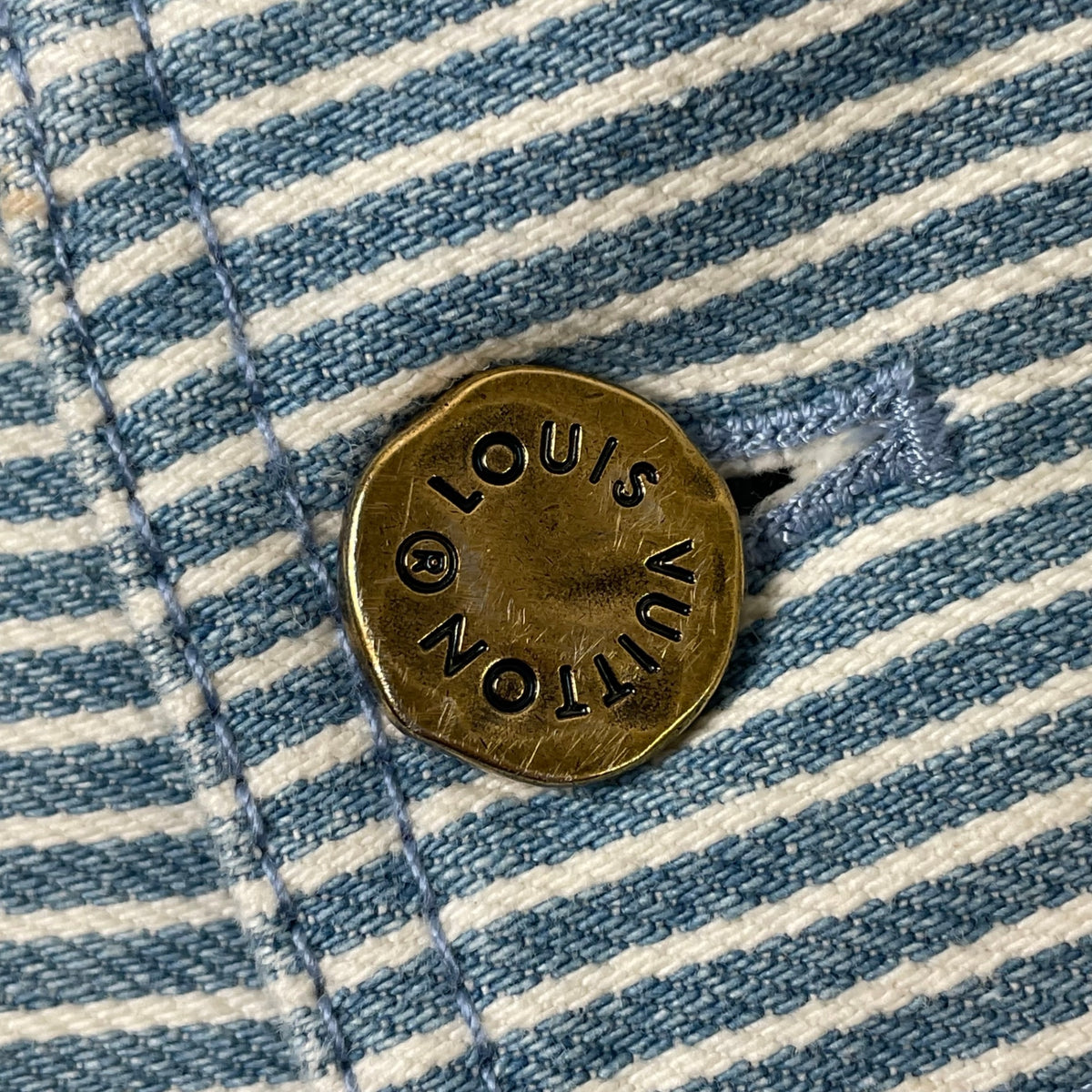 LOUIS VUITTON / 21SS ストライプモノグラムワーク デニムジャケット ヴァージルアブロー SIZE:XL