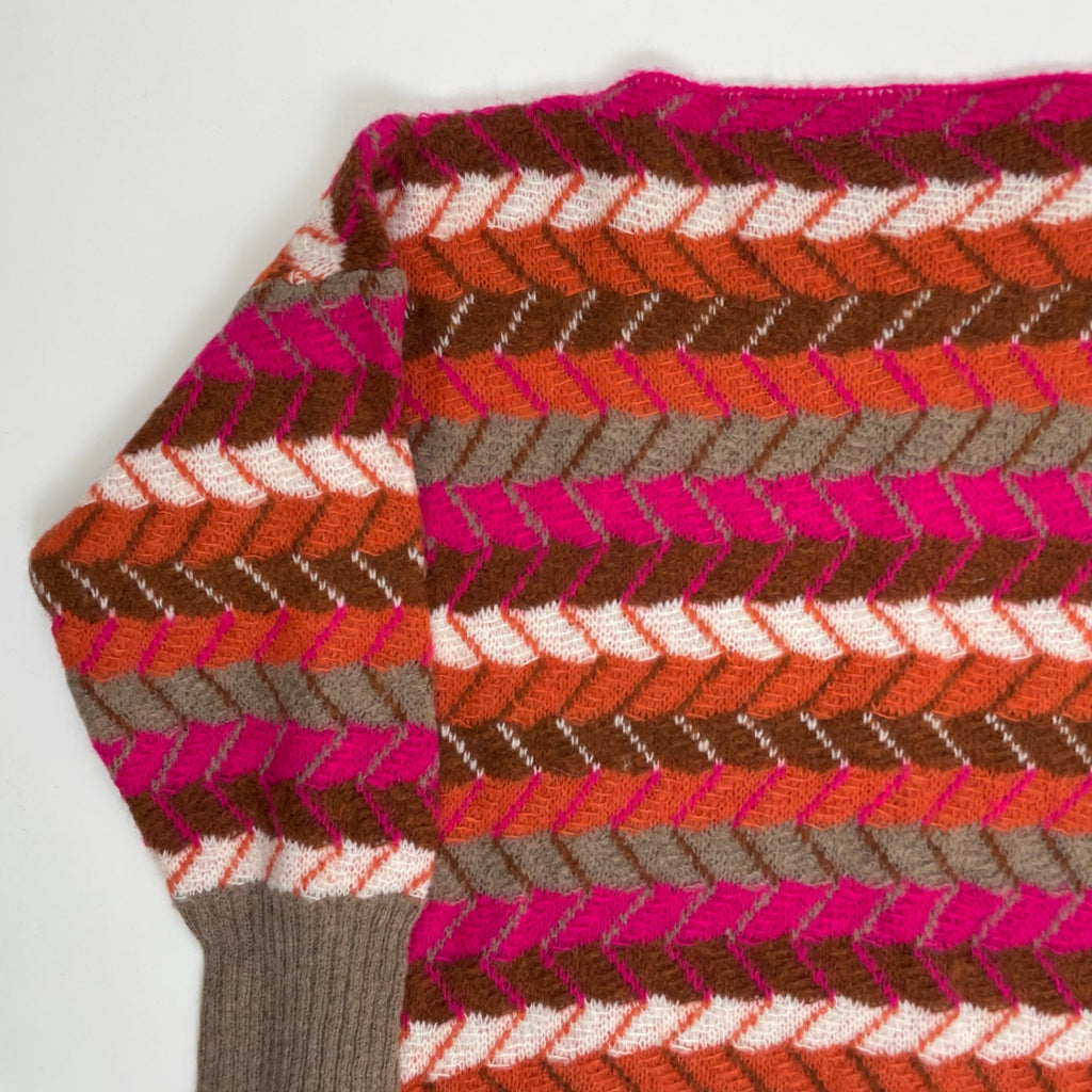 Croche クロシェ / ユーロマルチボーダーニット LAURA PATRIZIA MADE IN ITALY SIZE:L程度