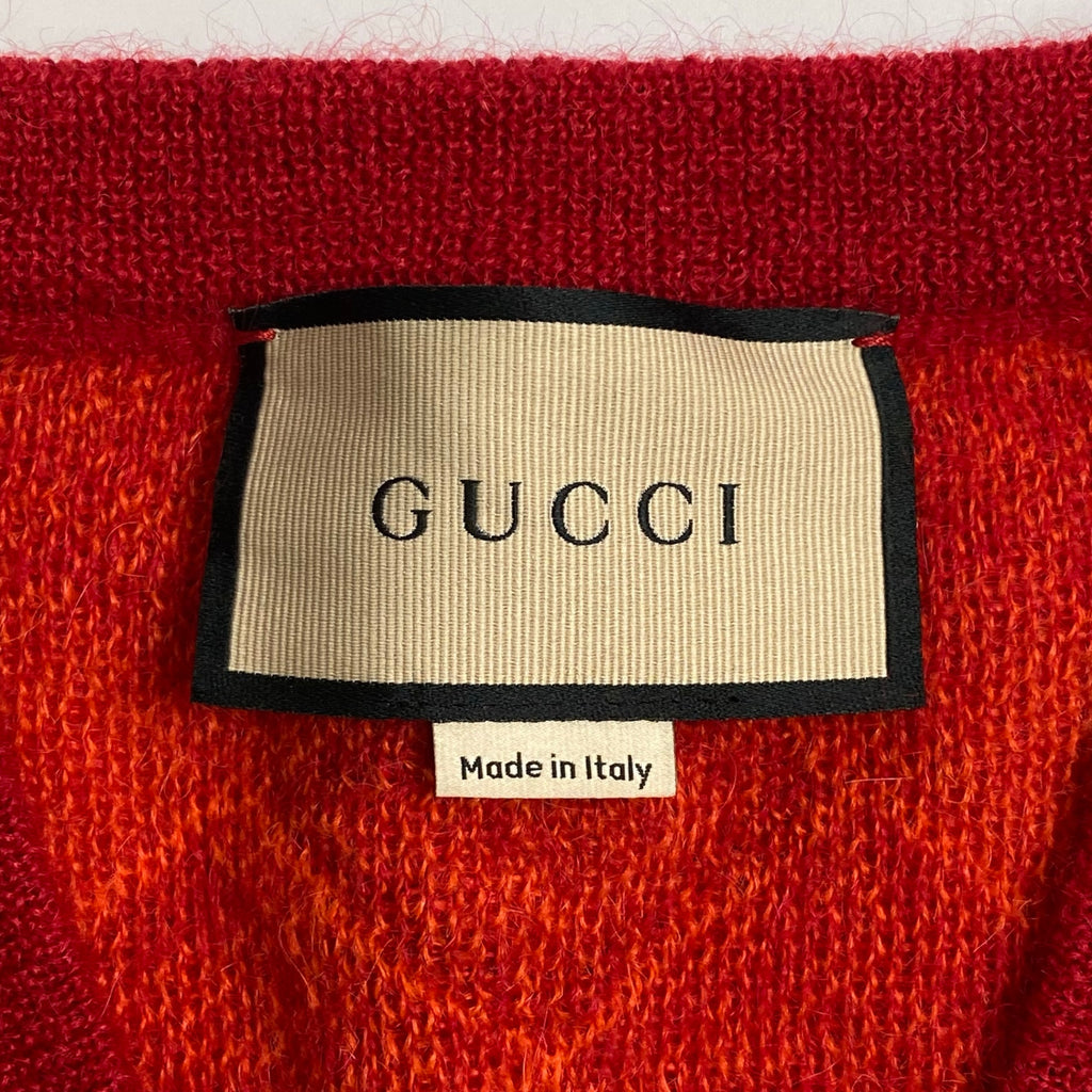 GUCCI グッチ / モヘヤMIX アーガイルベスト オレンジ×レッド 22SS SIZE：XXS