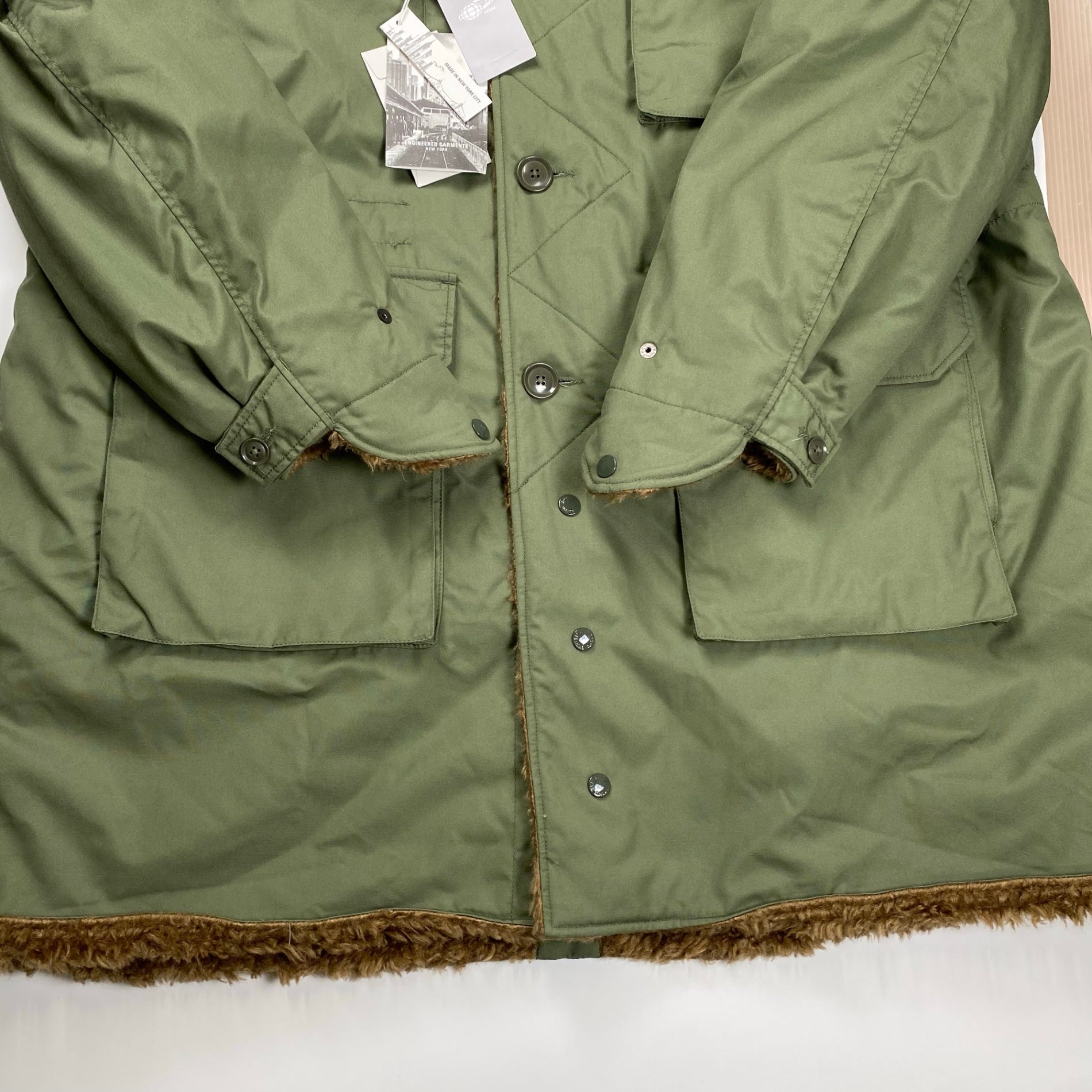 ENGINEERED GARMENTS × BEAMS PLUS / Reversible Field Fur Coat  タグ付 参考定価：117,000+tax SIZE:L