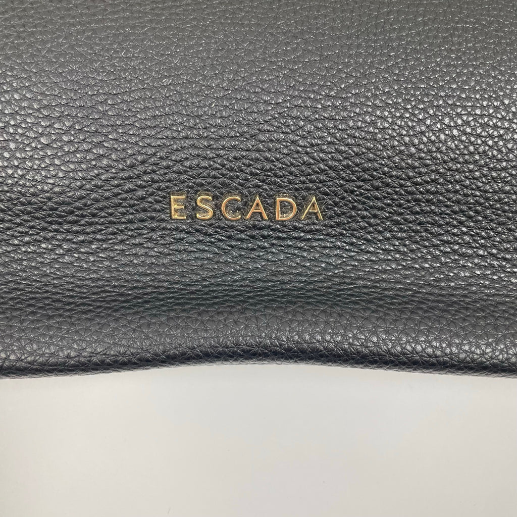 ESCADA エスカーダ / レザークラッチバッグ 折りたたみ型 ブラック 参考定価：130,000程度