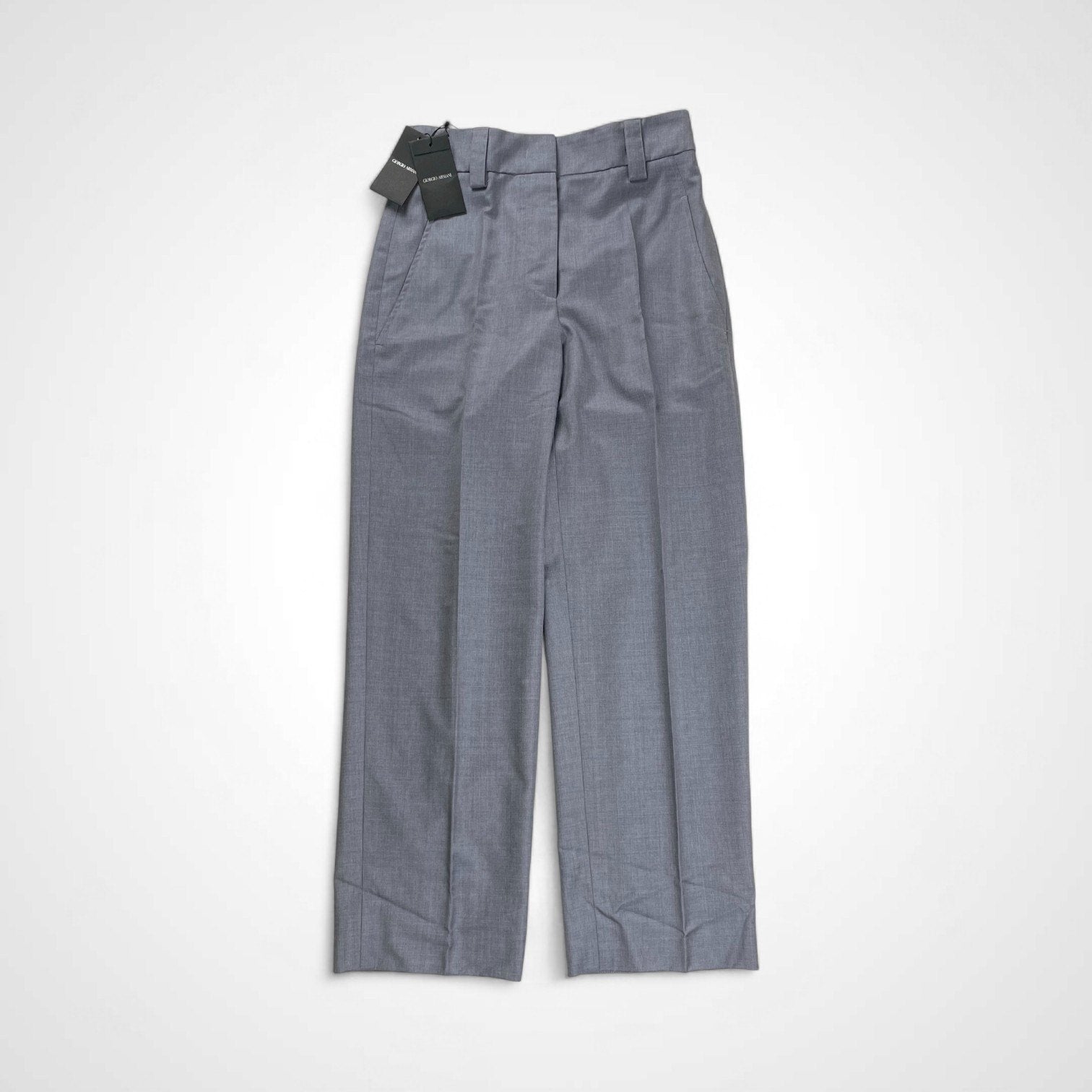 GIORGIO ARMANI ジョルジオ アルマーニ / Super150's スラックス ブルーグレー イタリア製 参考定価：200,000程度 SIZE：38(M程度)