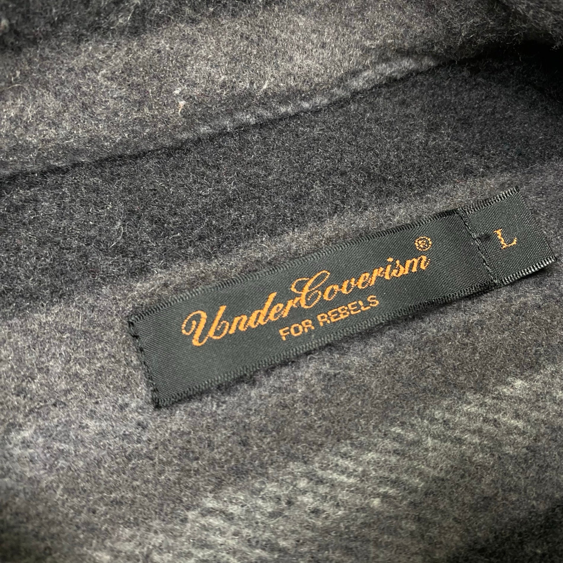 03AW Undercoverism アンダーカバイズム / アーカイブ paper doll期 再構築ブランケットシャツ グレー×ブラック SIZE：L