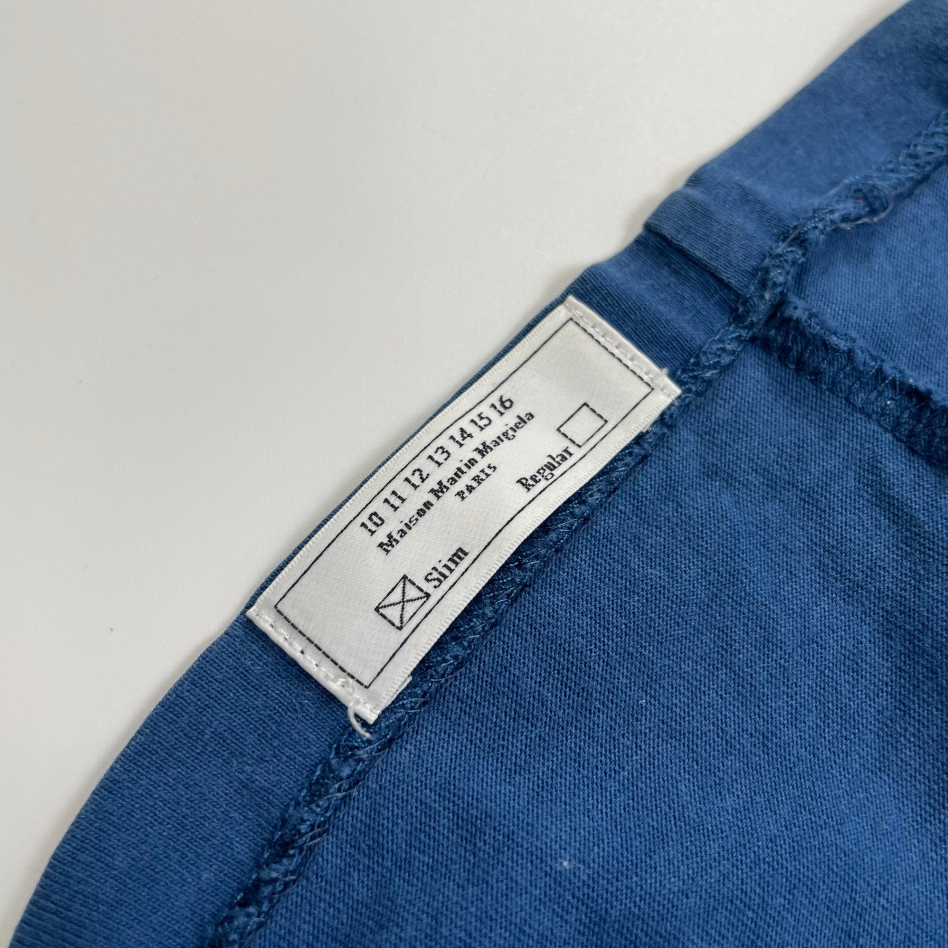 Maison Martin margiela メゾンマルタンマルジェラ / 15SS クルーネックTEE SLIM ブルー 参考定価：22,000程度 SIZE：46