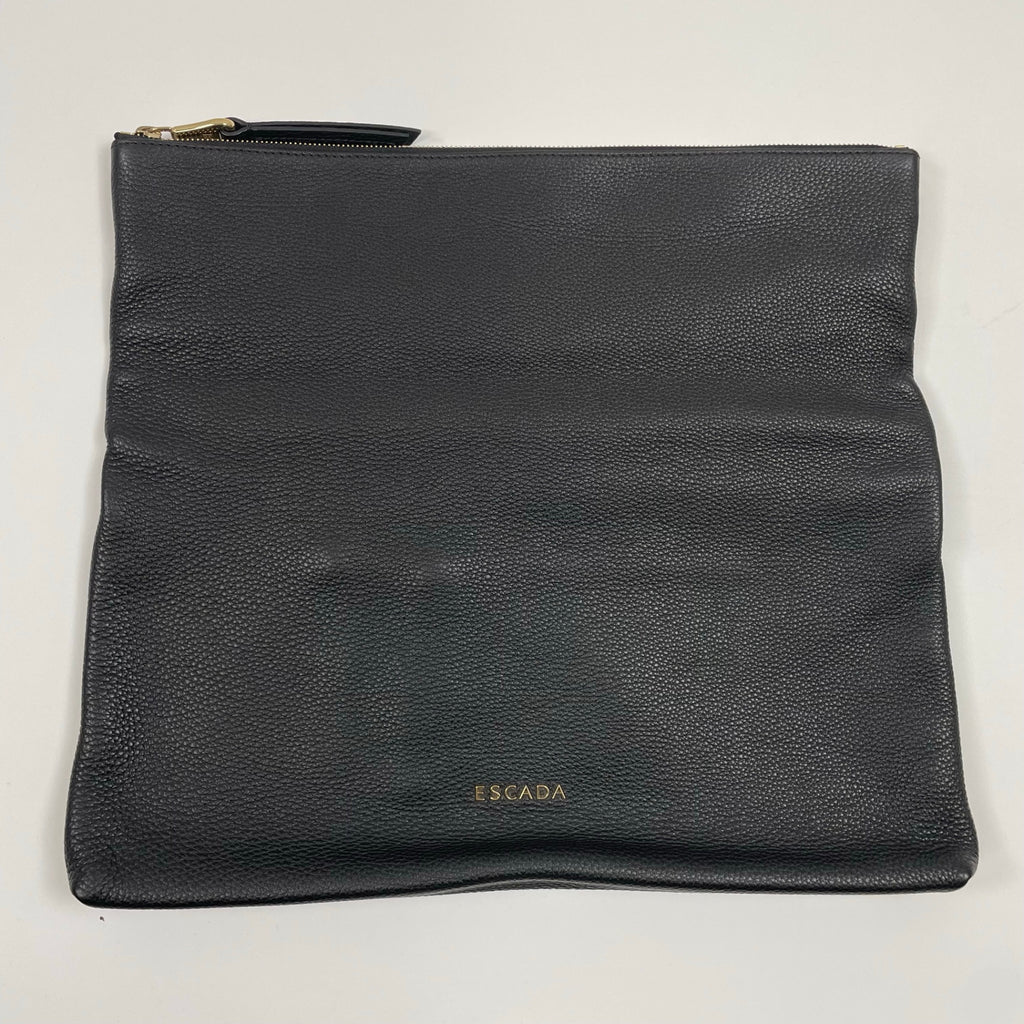 ESCADA エスカーダ / レザークラッチバッグ 折りたたみ型 ブラック 参考定価：130,000程度