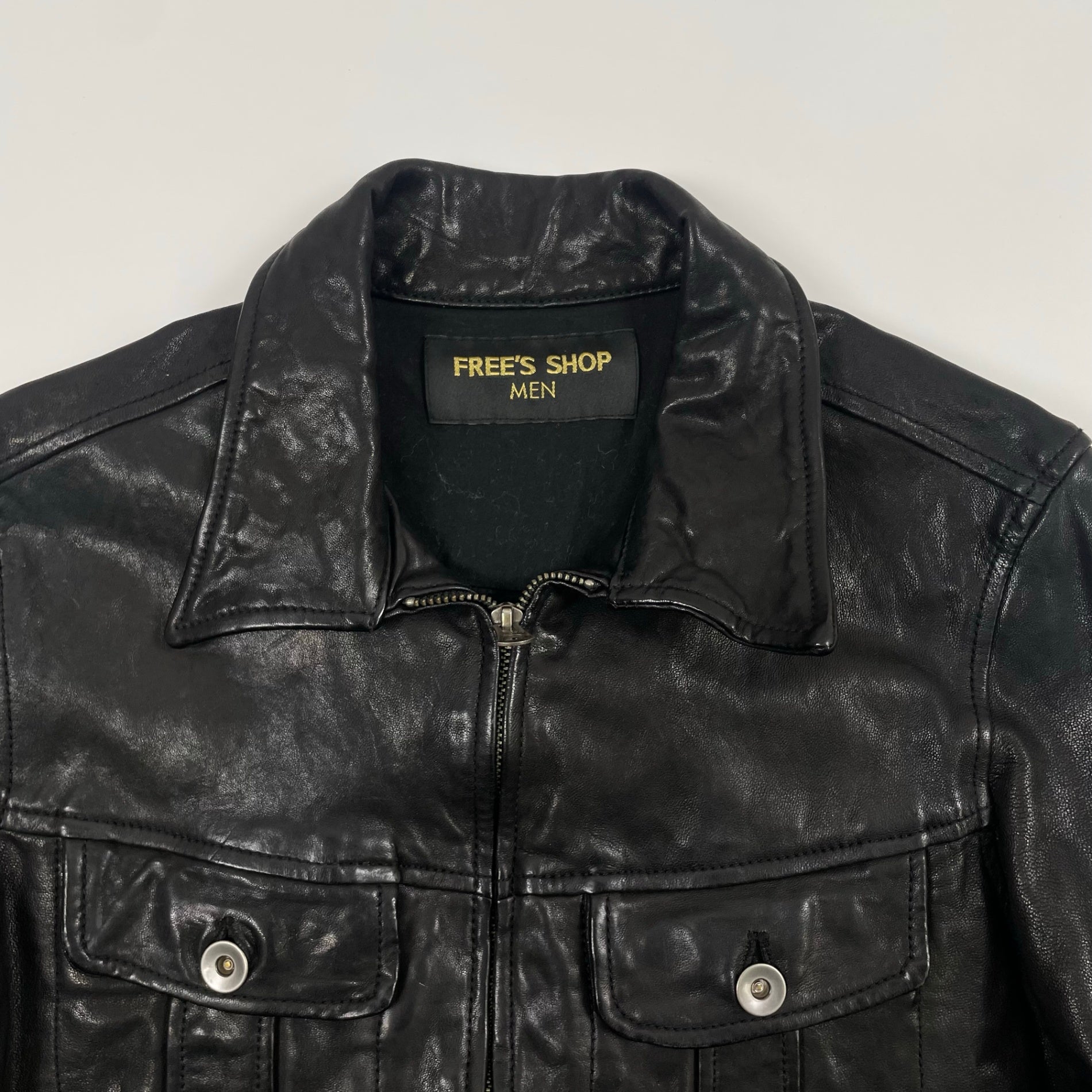 VINTAGE ヴィンテージ / アーカイブ シワ加工 レザージップアップジャケット Y2K SIZE:M