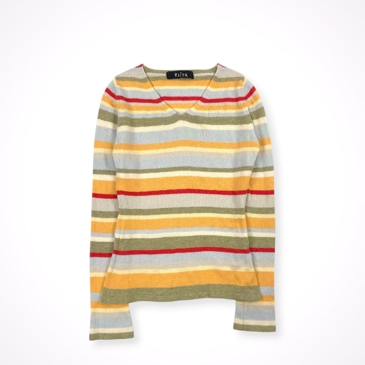 KEITA MARUYAMA / ピュアカシミア マルチボーダーニット 参考定価：55,000程度 SIZE：1