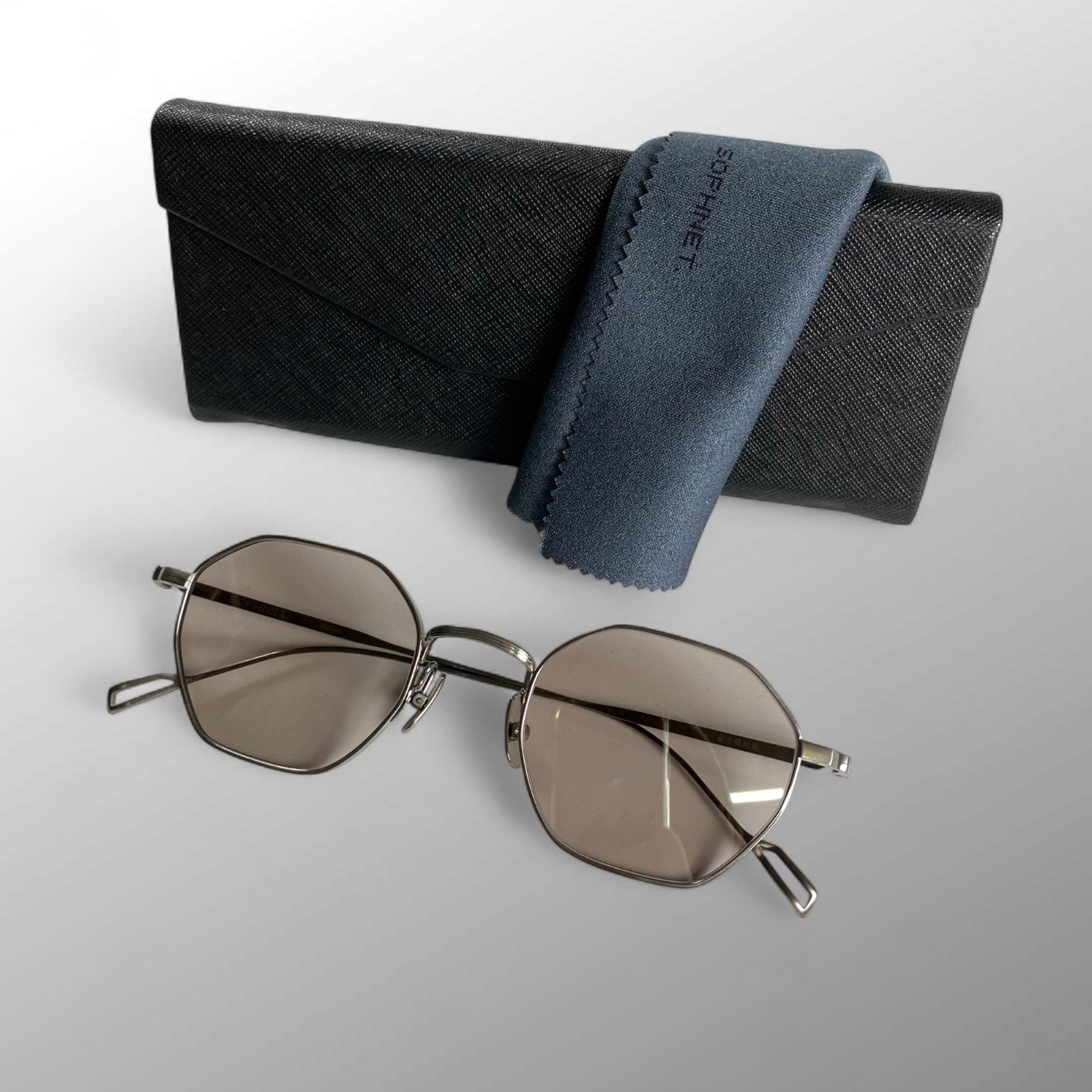 25SS SOPHNET × 金子眼鏡 / TITANIUM SUNGLASSES OCTAGON 度なしライトグレーレンズ 参考定価：44,000+tax
