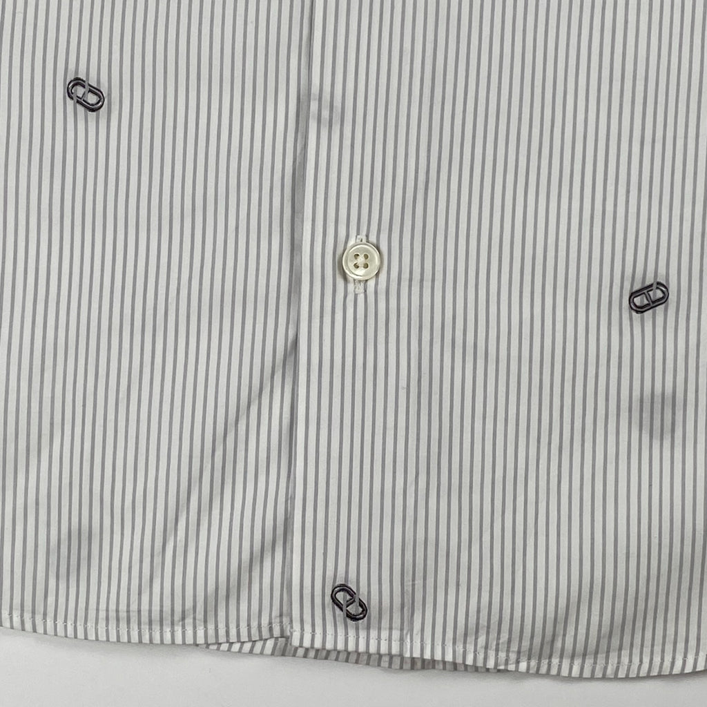 HERMES エルメス / シェーヌダンクル柄 ストライプ シャツ セリエボタン SIZE:40（L程度）