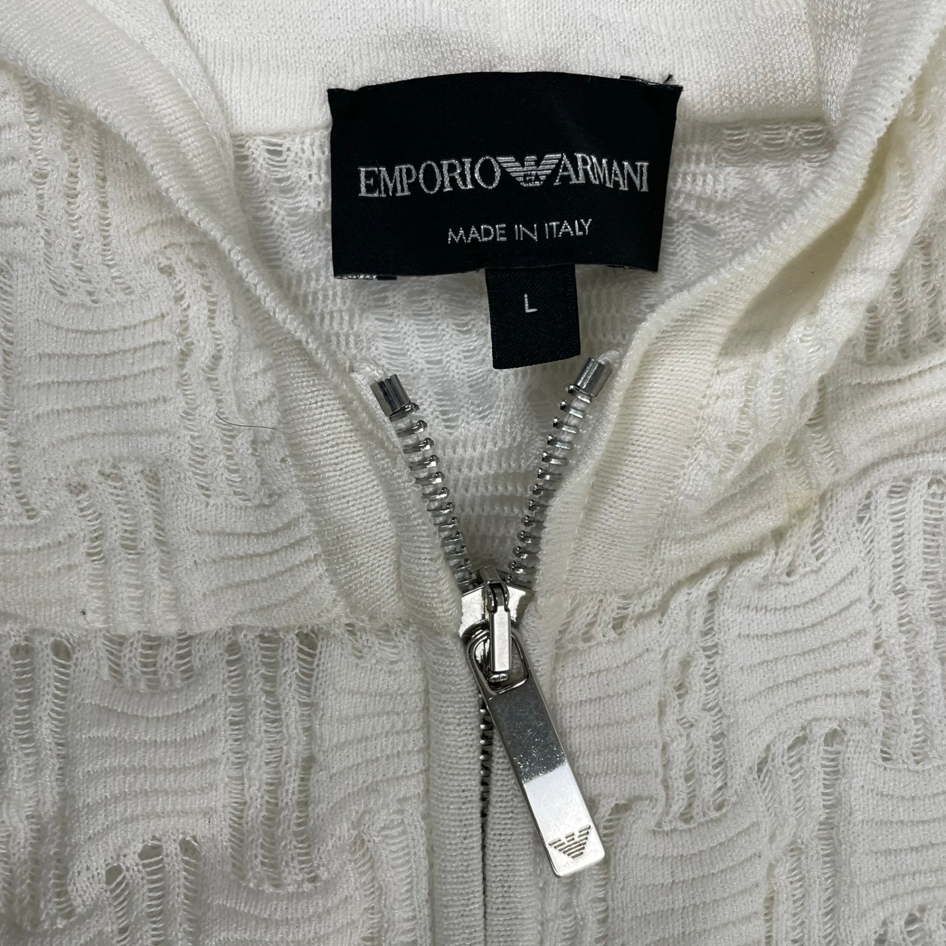 EMPORIO ARMANI エンポリオ アルマーニ / ニットフーディーベスト 参考定価：40,000程度 SIZE:L