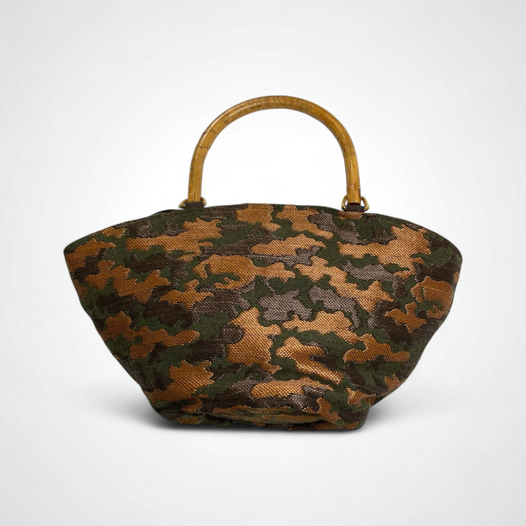 caterina bertini カテリーナ・ベルティーニ / ウッドハンドル ハンドバッグ ジャガード生地 TOMORROW LAND取扱い