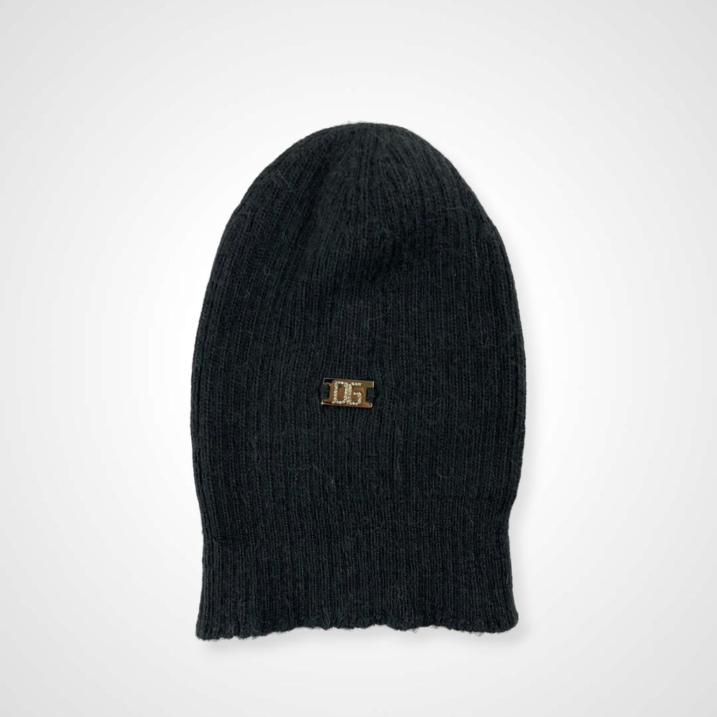 DOLCE＆GABBANA ドルチェアンドガッバーナ / ロゴチャーム アルパカニット帽 グレー