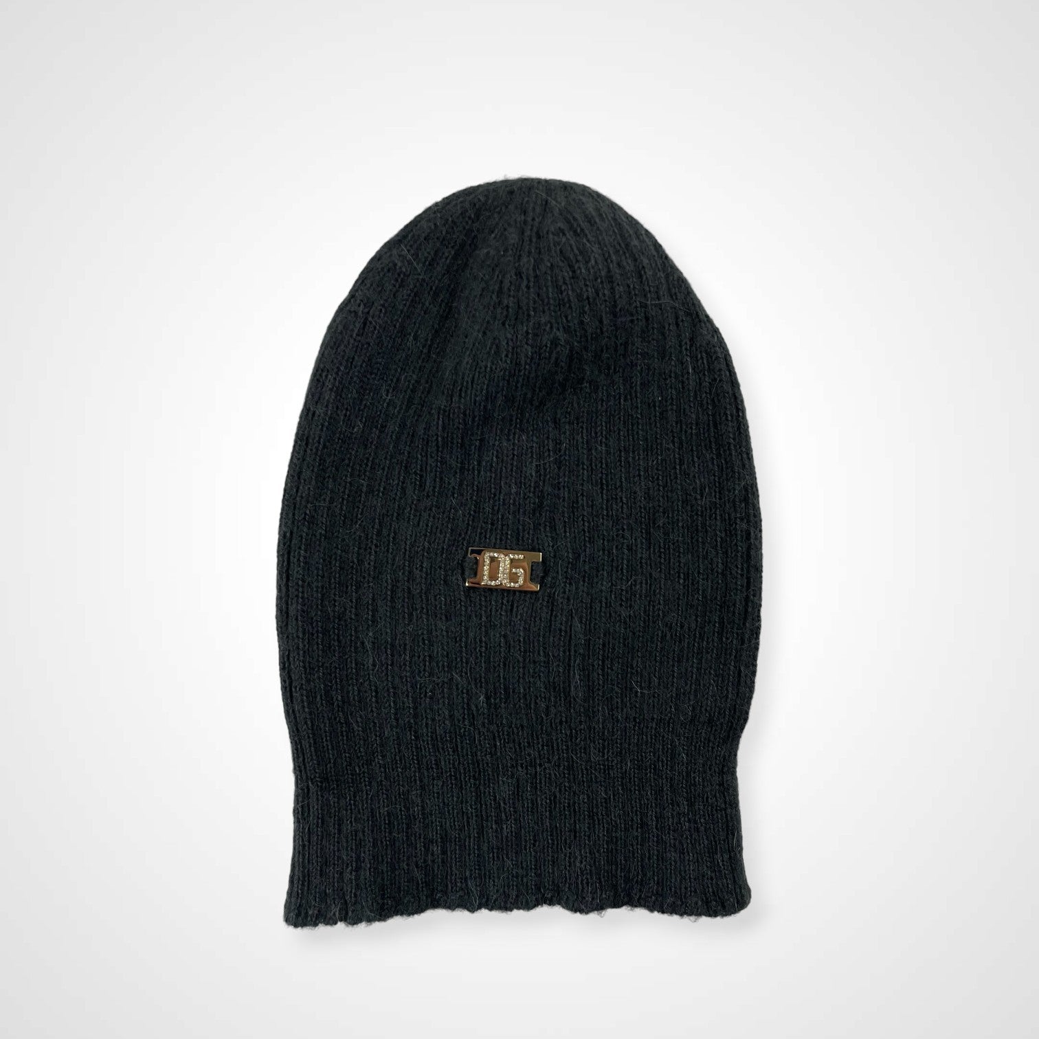 DOLCE＆GABBANA ドルチェアンドガッバーナ / ロゴチャーム アルパカニット帽 グレー