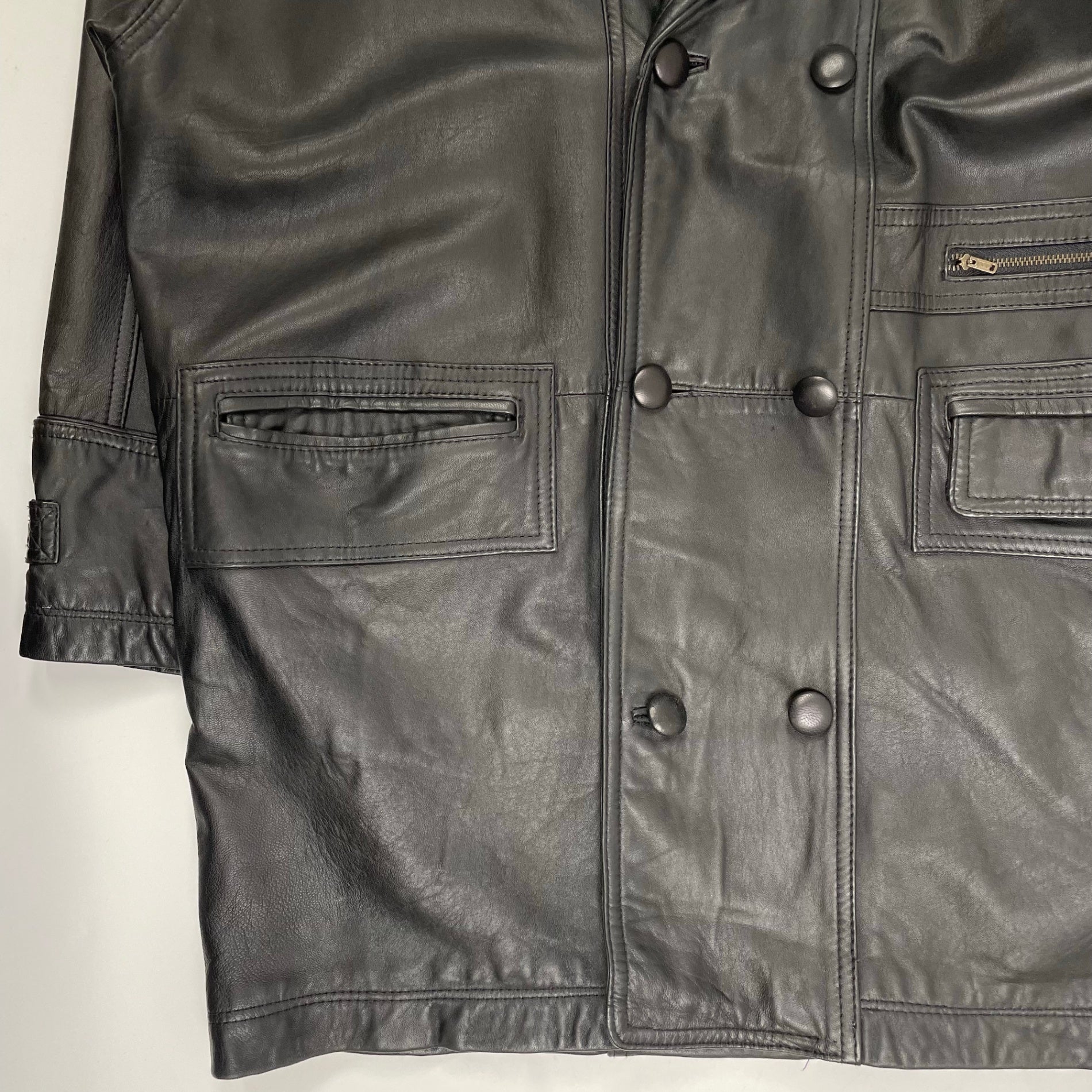 VINTAGE ヴィンテージ / ショールカラーレザーハーフコート SIZE:L