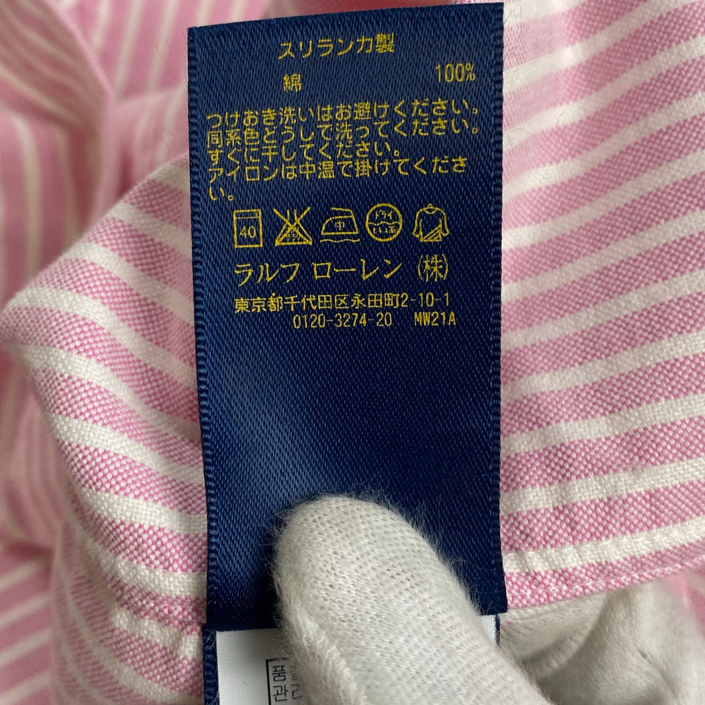 RALPH LAUREN ラルフローレン / ボタンダウン ストライプシャツ 現行タグ 参考定価：20,000程度 SIZE：M