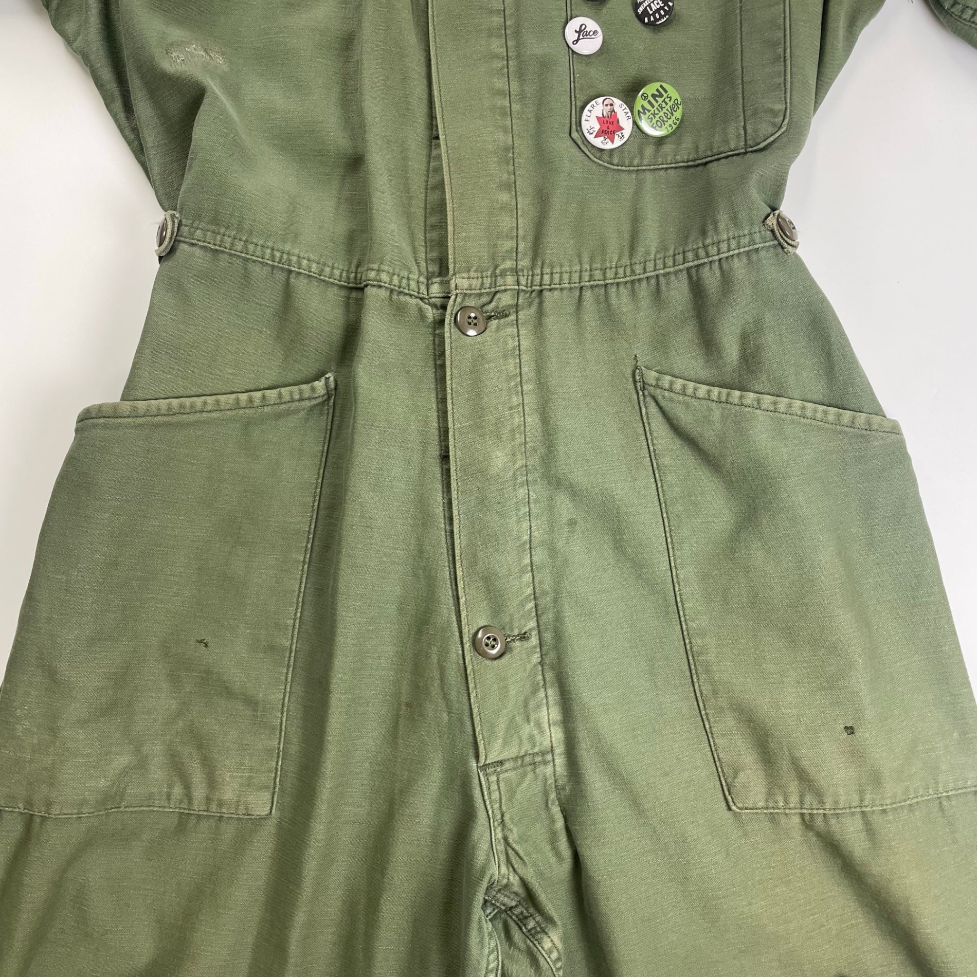 VINTAGE ヴィンテージ / リメイクオールインワン コットンサテン OG-107 ツナギ SIZE：L程度