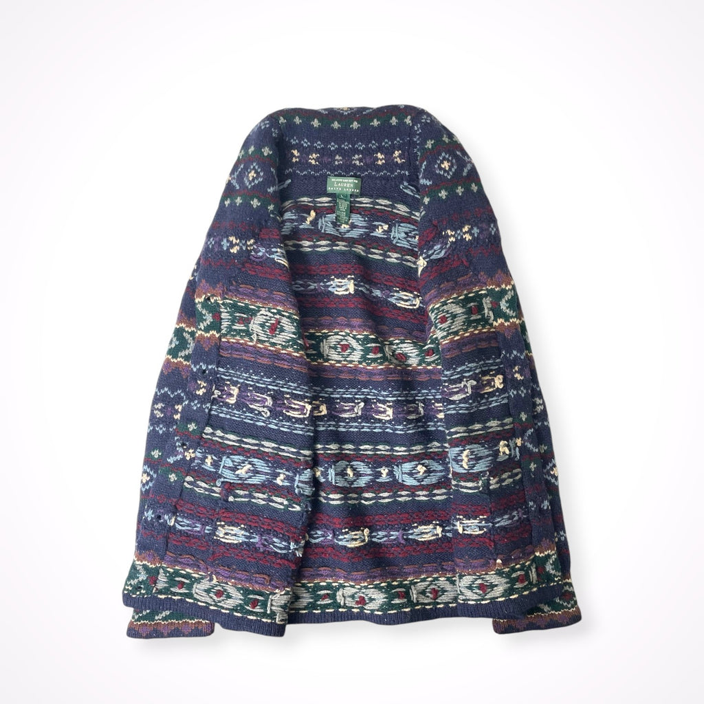 LAUREN RALPH LAUREN / ハンドニットショールカラーカーディガン SIZE:L