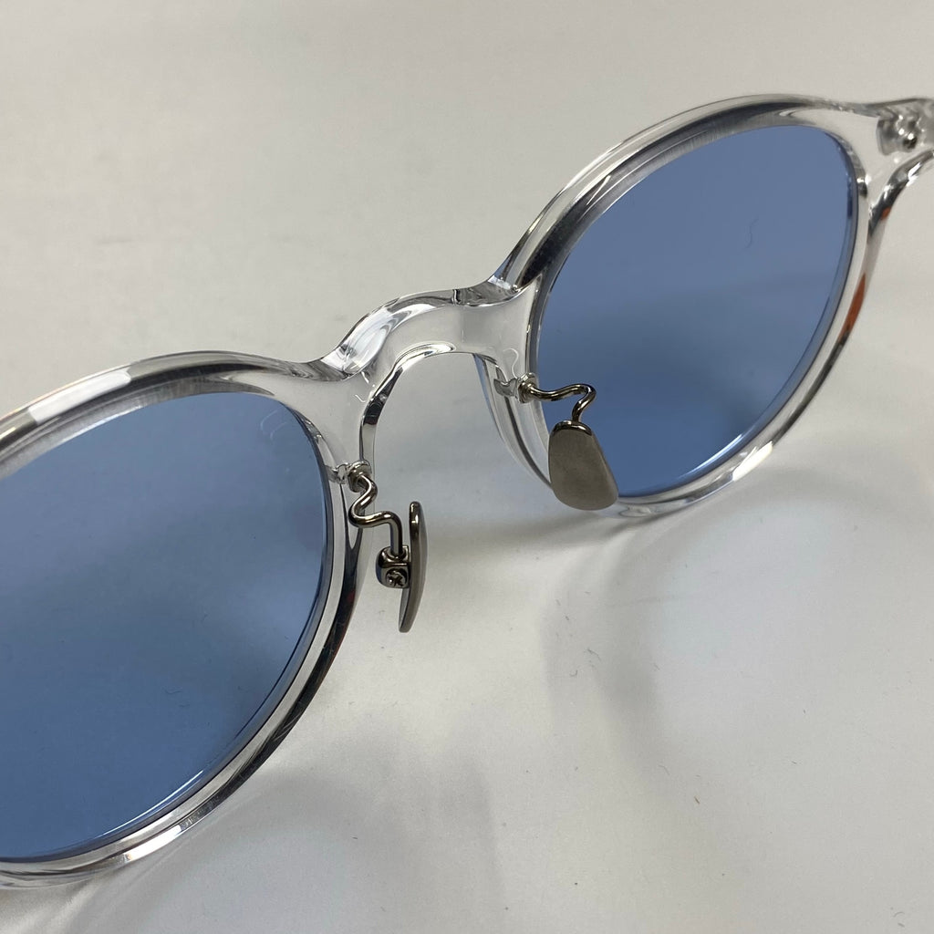 金子眼鏡 ジャパンシリーズ / クリアボストン サングラス 度なしライトブルーレンズ 参考定価：46,000+tax SIZE:47□23-145