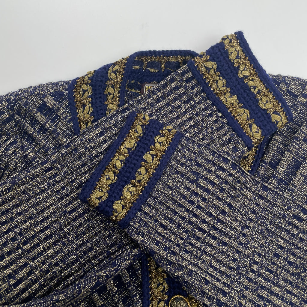 齋藤都世子 toyoko saito / エンブロイダリーニットセットアップ 参考定価：150,000程度 SIZE:M-L程度
