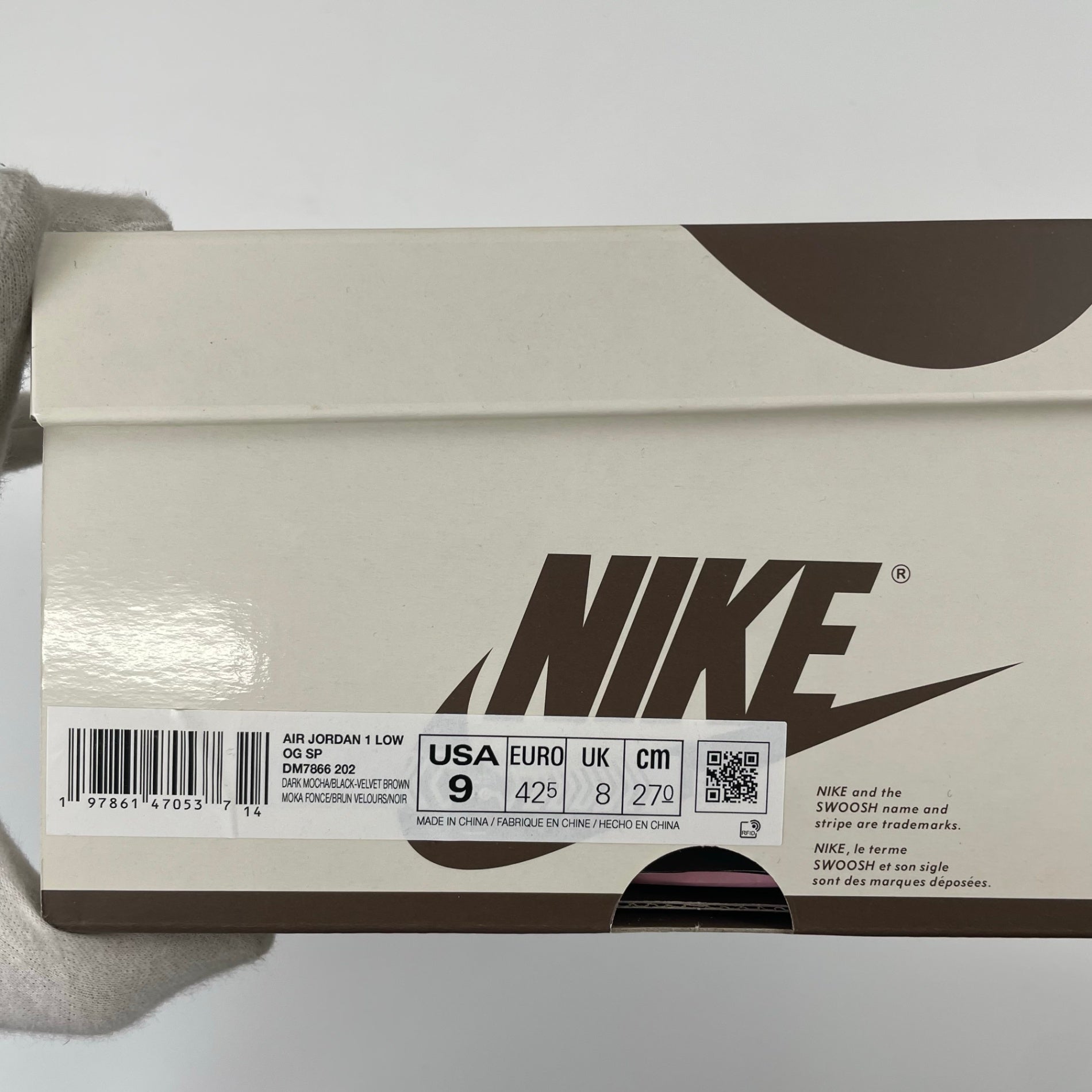 NIKE × Travis Scott / Air Jordan 1 Low OG SP "Velvet Brown and Dark Mocha" SIZE:27cm