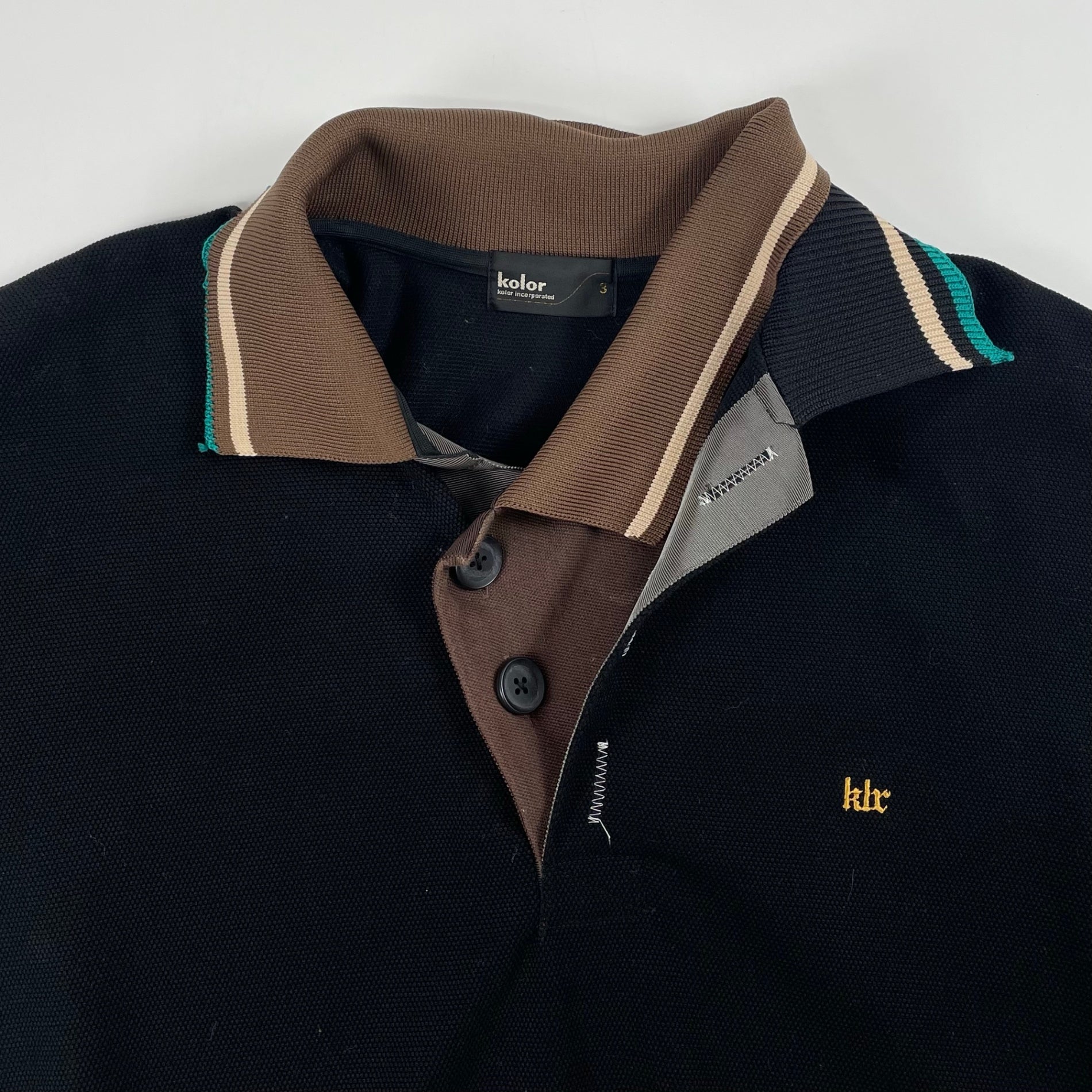 kolor / 綿ポリメッシュ ドッキングポロシャツ SIZE:3