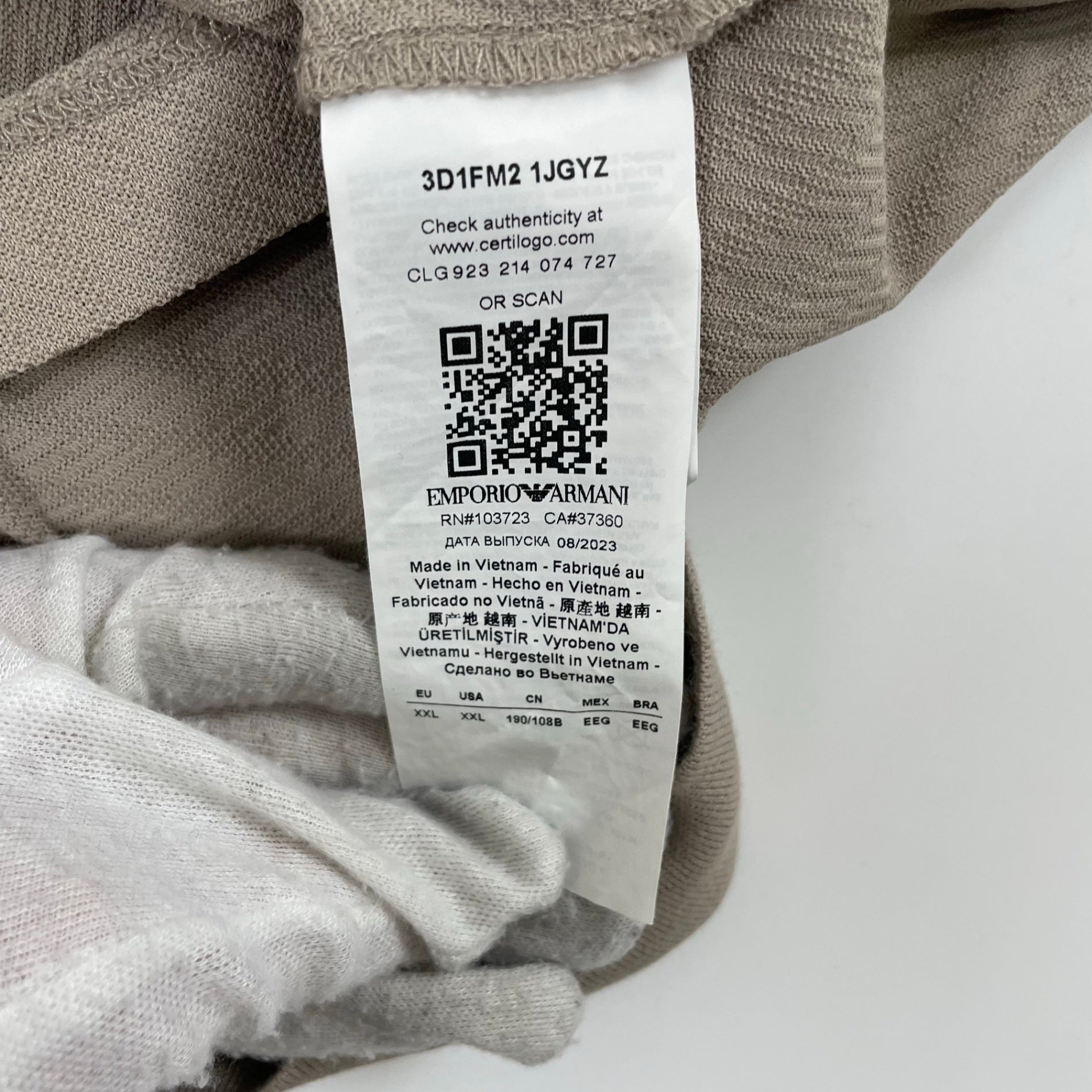 EMPORIO ARMANI / ドライタッチポロシャツ 参考定価：30,000程度 SIZE:XXL