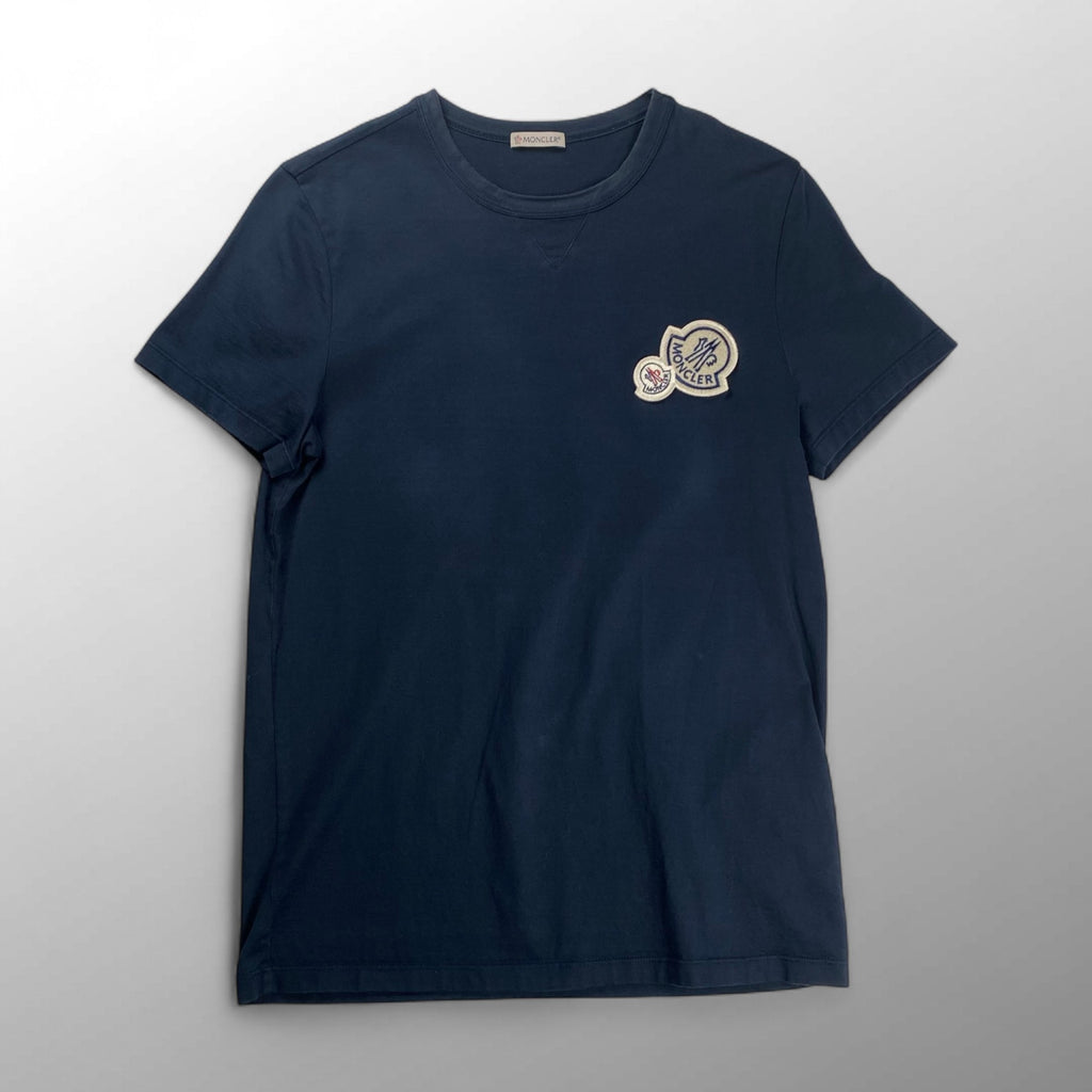 【鑑定済・国内代理店タグ付】MONCLER モンクレール / ダブルロゴ ワッペン MAGLIA T-SHIRT 参考定価：50,000+tax SIZE:S