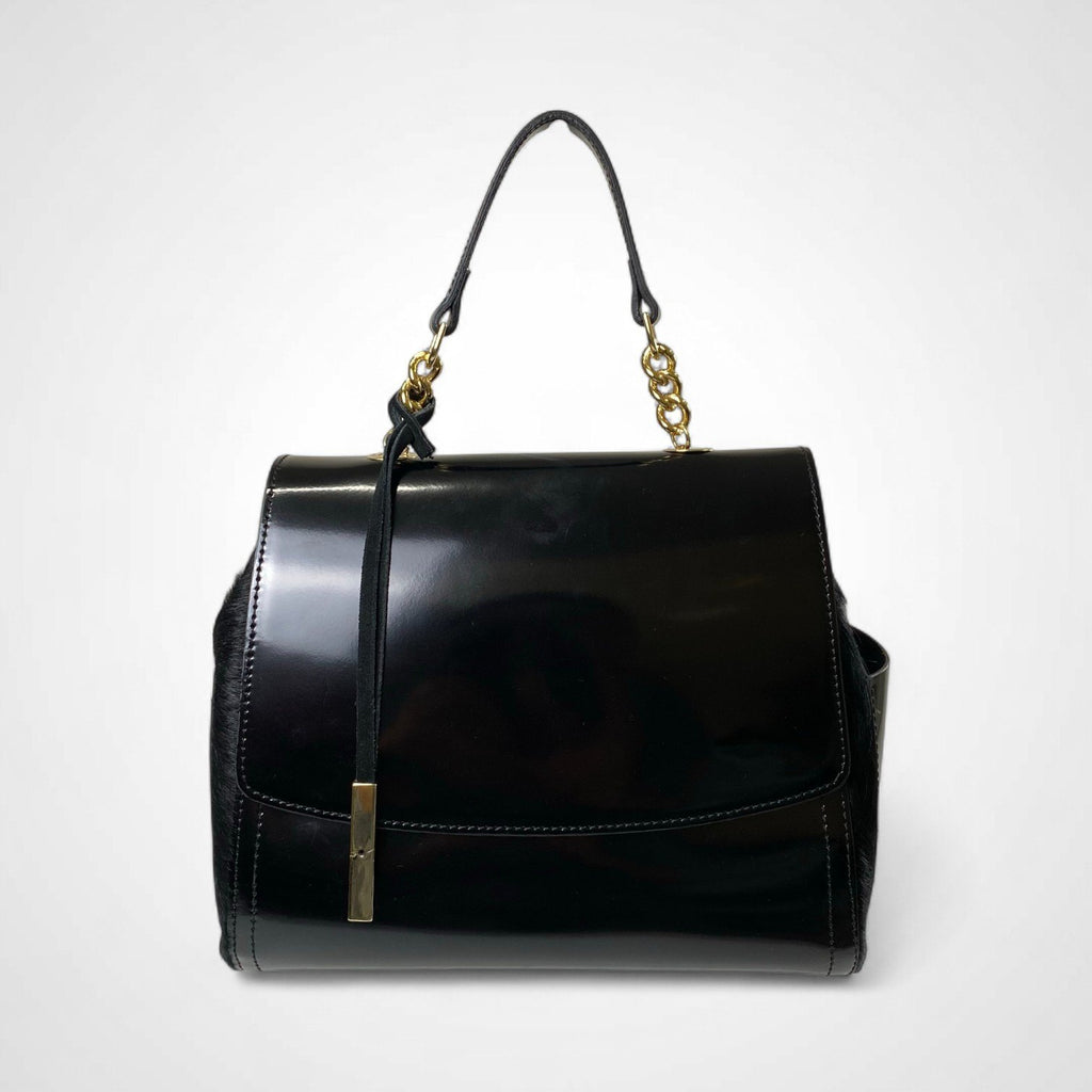 innue イヌエ / ハラコ チェーンハンドバッグ ブラック