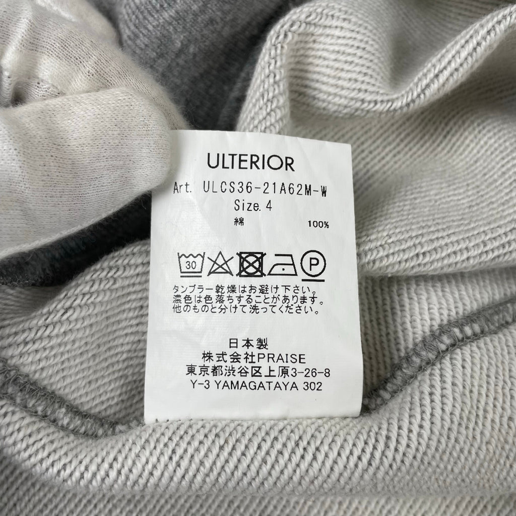 ULTERIOR アルテリア / DRY FEEL SILKY TERRY SWEAT グレー 参考定価：26,000+tax SIZE:4