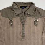 BURBERRY LONDON バーバリー ロンドン / ギミック プルオーバーシャツ カットソー ブラウン SIZE:2(M程度)