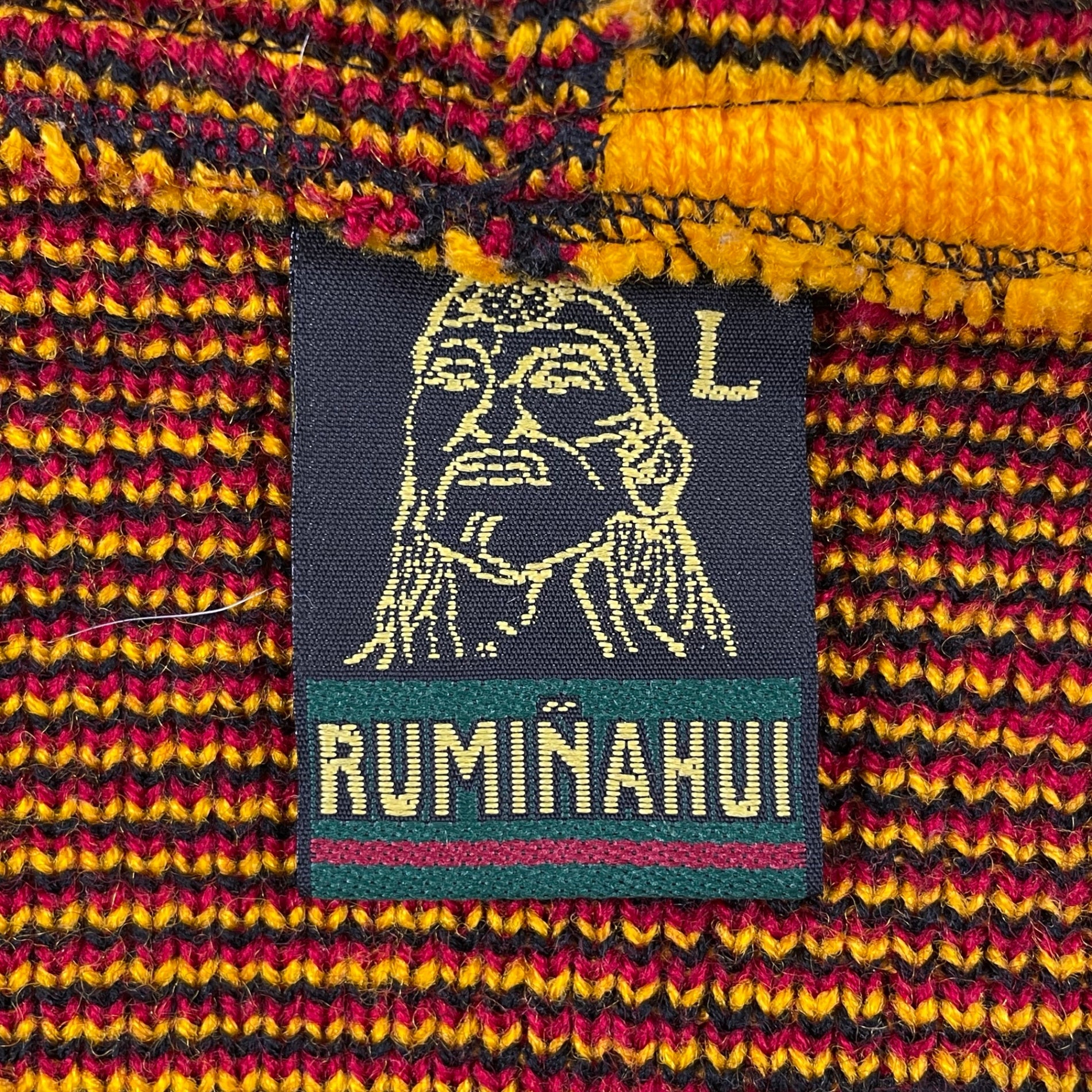 VINTAGE / 【RUMINAHUI】 パンダ柄 エクアドルニットパーカー SIZE：L