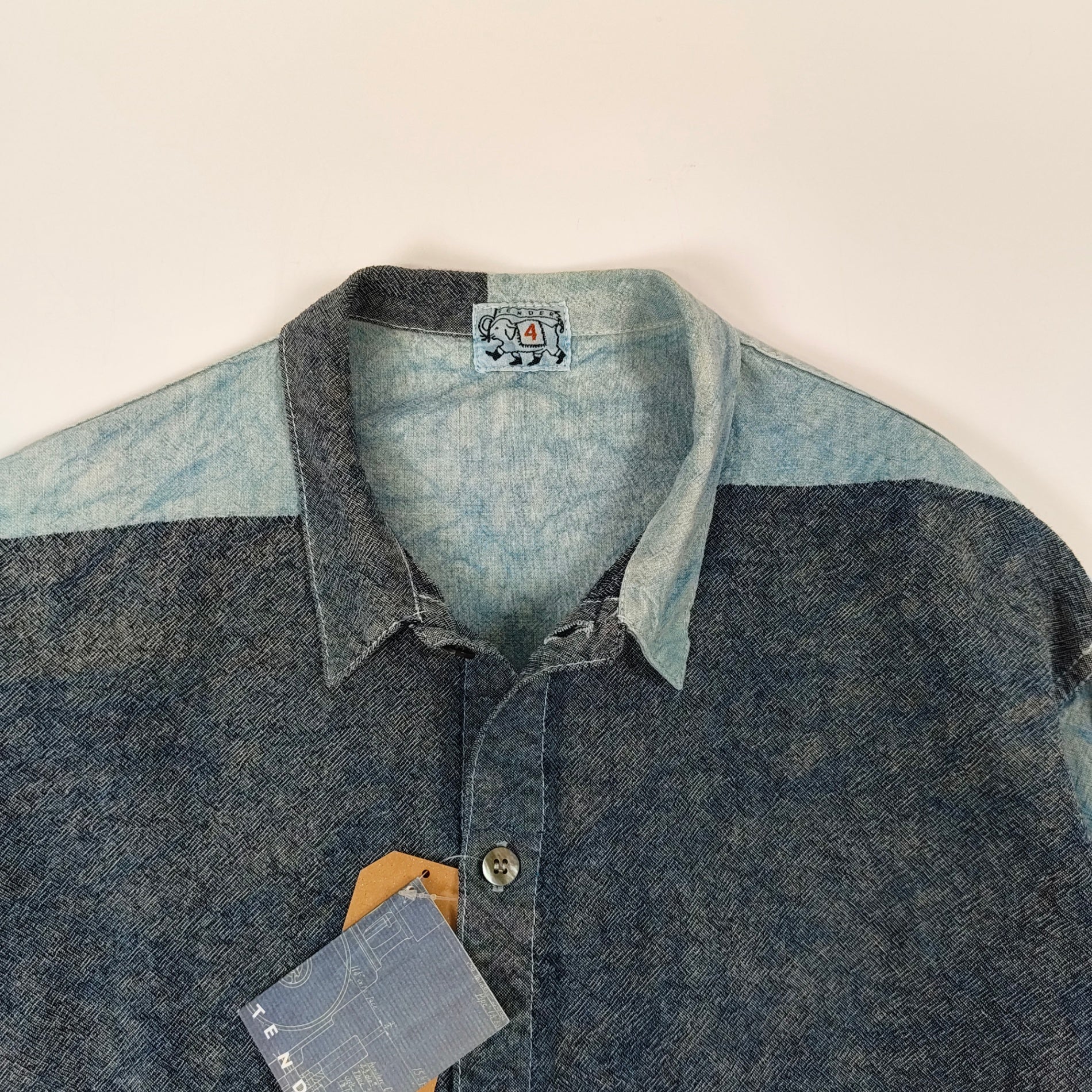 TENDER / Bound Hem Split Tail Shirt インディゴ 参考定価：42,000+tax SIZE:4