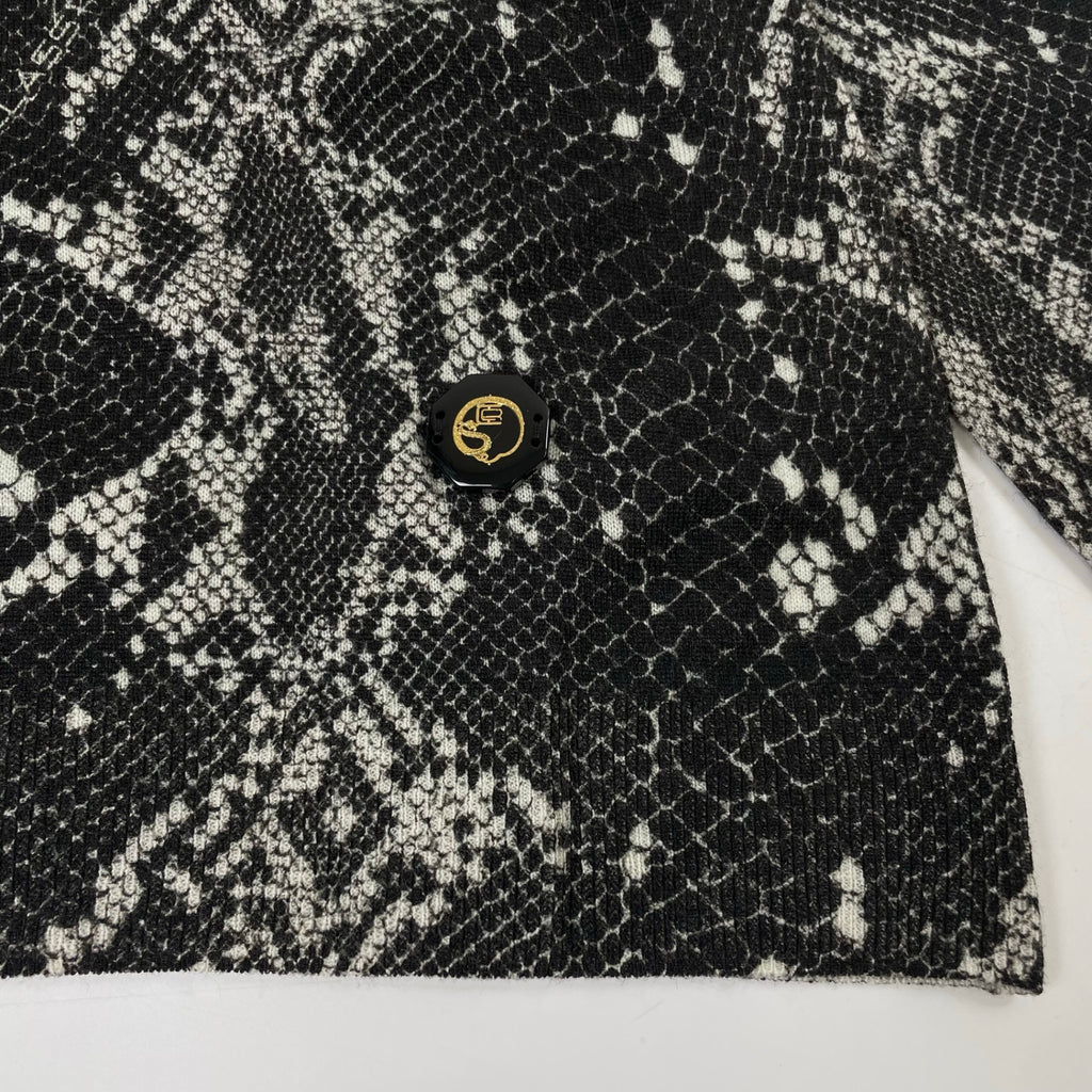 CLASS roberto cavalli / パイソン柄ウールニット  参考定価：60,000程度 SIZE:44