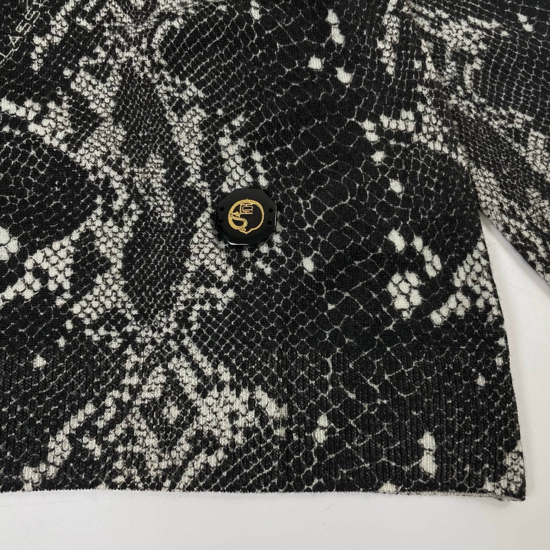 CLASS roberto cavalli / パイソン柄ウールニット  参考定価：60,000程度 SIZE:44
