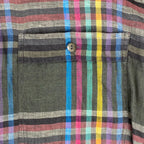 VINTAGE LANVIN PARIS ランバン パリ / リネン100％ チェック柄 ヴィンテージ シャツ MADE IN ITALY SIZE：L