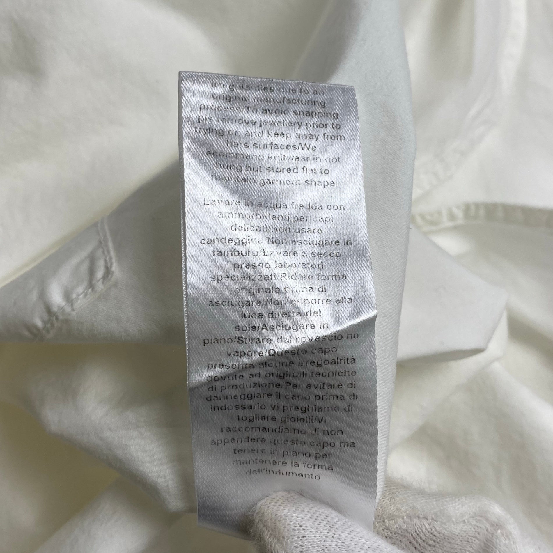 ISABEL BENENATO イザベル ベネナート / カラーレス ショートスリーブシャツ ホワイト SIZE:46