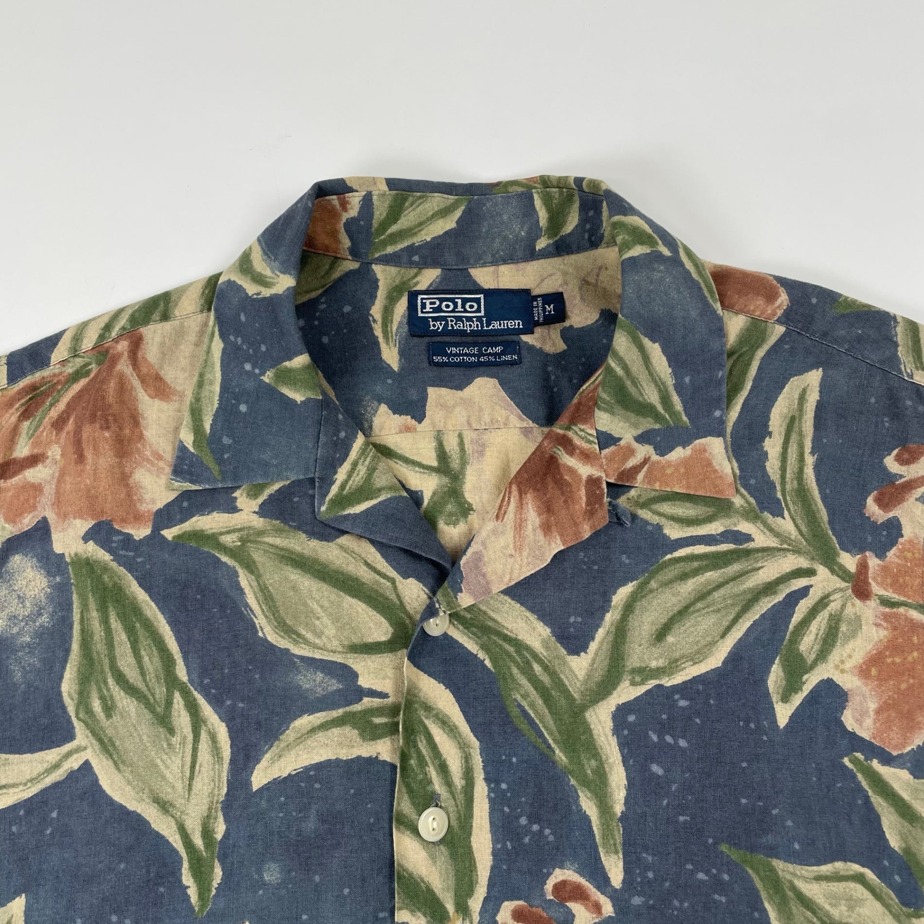 Polo by Ralph Lauren / 90s 「VINTAGE CAMP」 オープンカラーシャツ SIZE:M