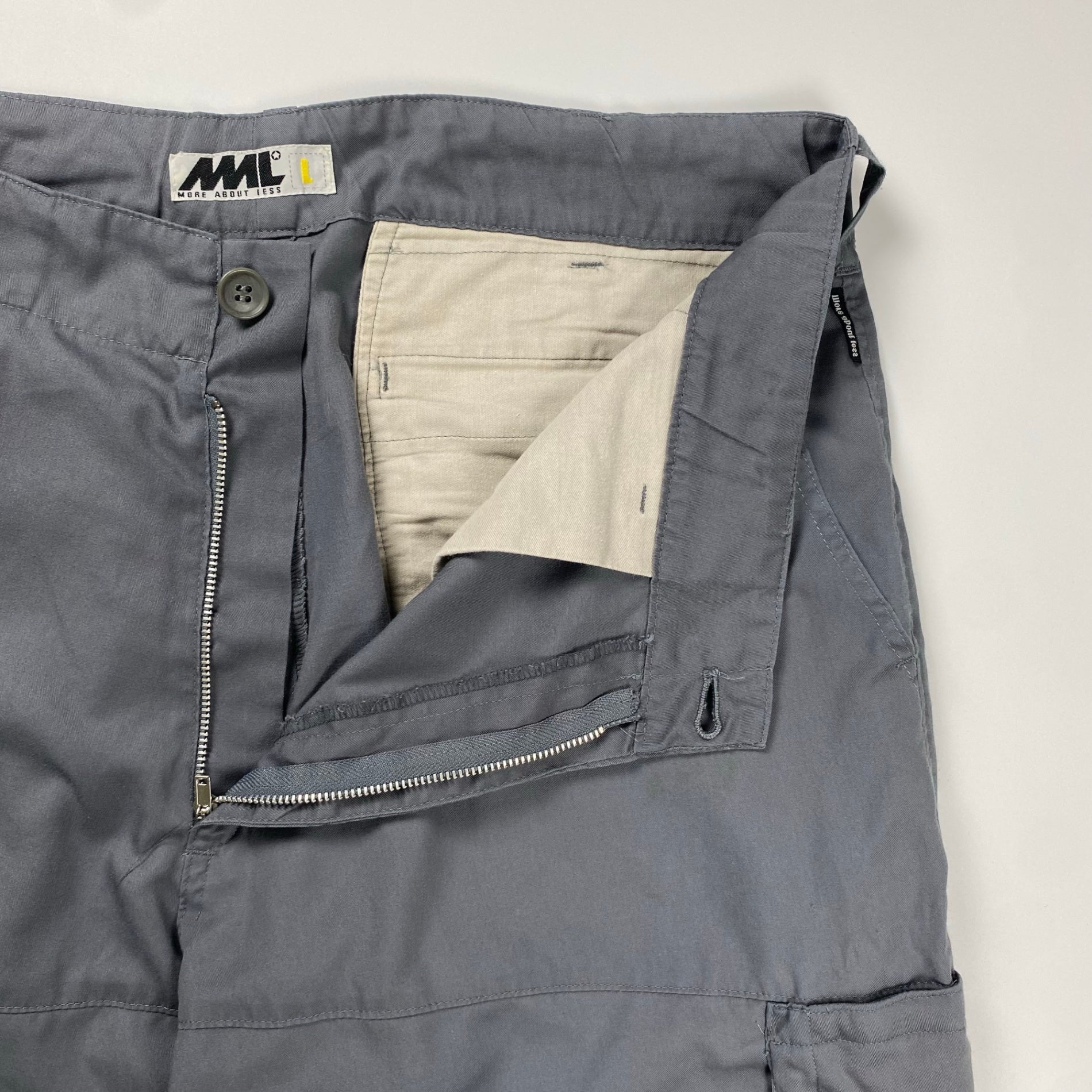 90s more about less モアアバウトレス / 90s アーカイブカーゴパンツ グレー ドローコード 旧FINESSE SIZE：L