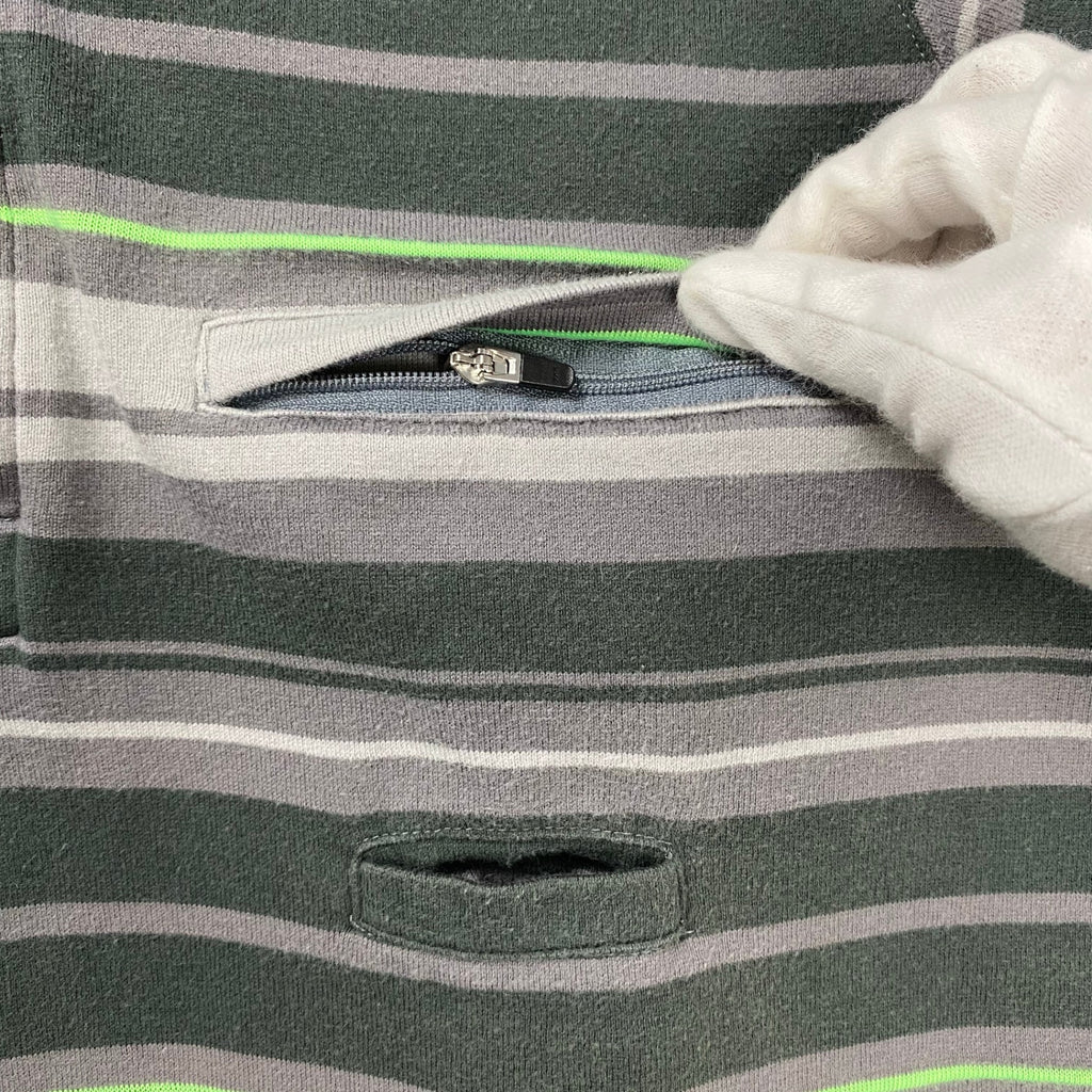 01SS UNDERCOVER アンダーカバー / アーカイブ ネオンボーダー ポロシャツ グレー×グリーン Z239-2 SIZE:M