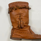 VINTAGE ヴィンテージ / フリンジレザーブーツ ブラウン Y2K イタリア製 SIZE:24.5cm程度