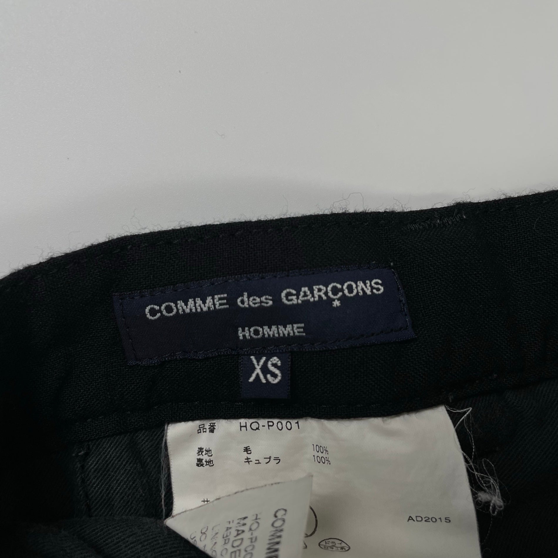 COMME des GARCONS HOMME コムデギャルソンオム / 16SS ウールトロピカルトラウザーズ ブラック HQ-P001 参考定価：40,000程度 SIZE:XS