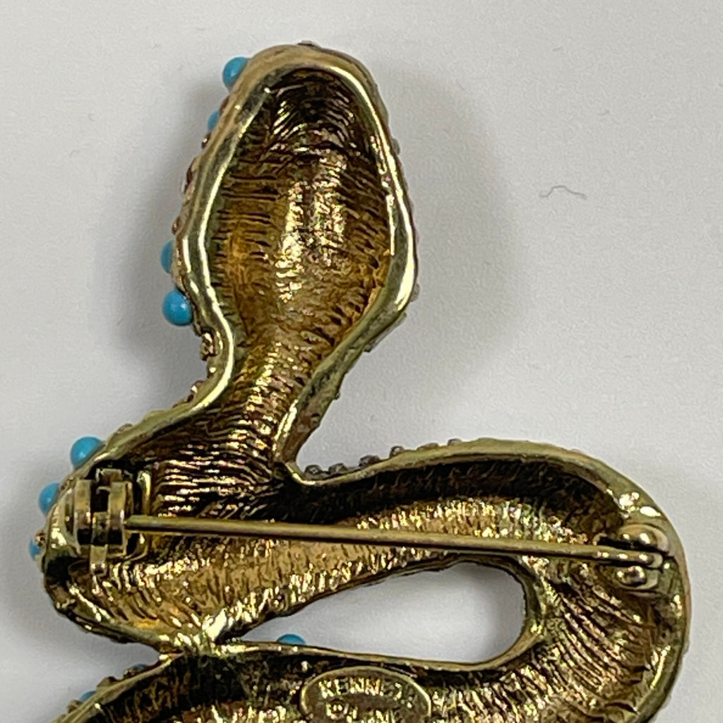 Kenneth  Jay  Lane ケネス・ジェイ・レーン / ターコイズ×ダイヤ スネークブローチ
