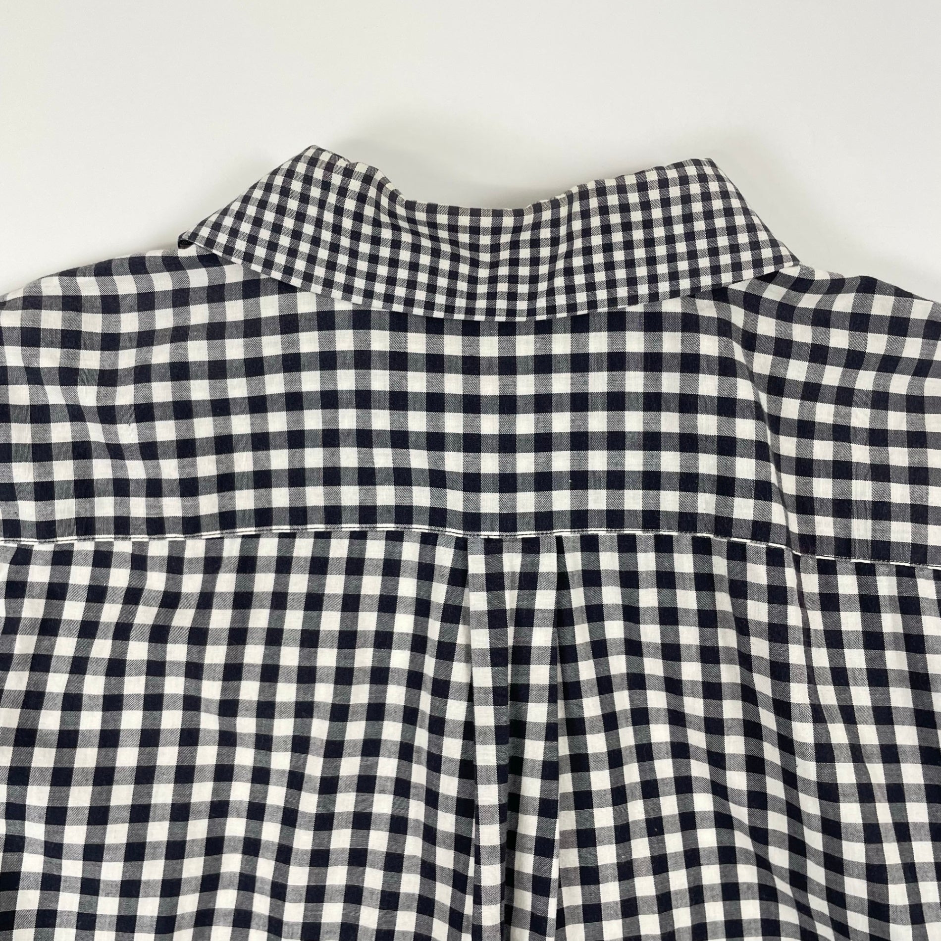 BLACK COMME des GARCONS / 丸襟 ギンガムチェック切替ドッキングシャツ 1M-B019 AD2014 SIZE:M