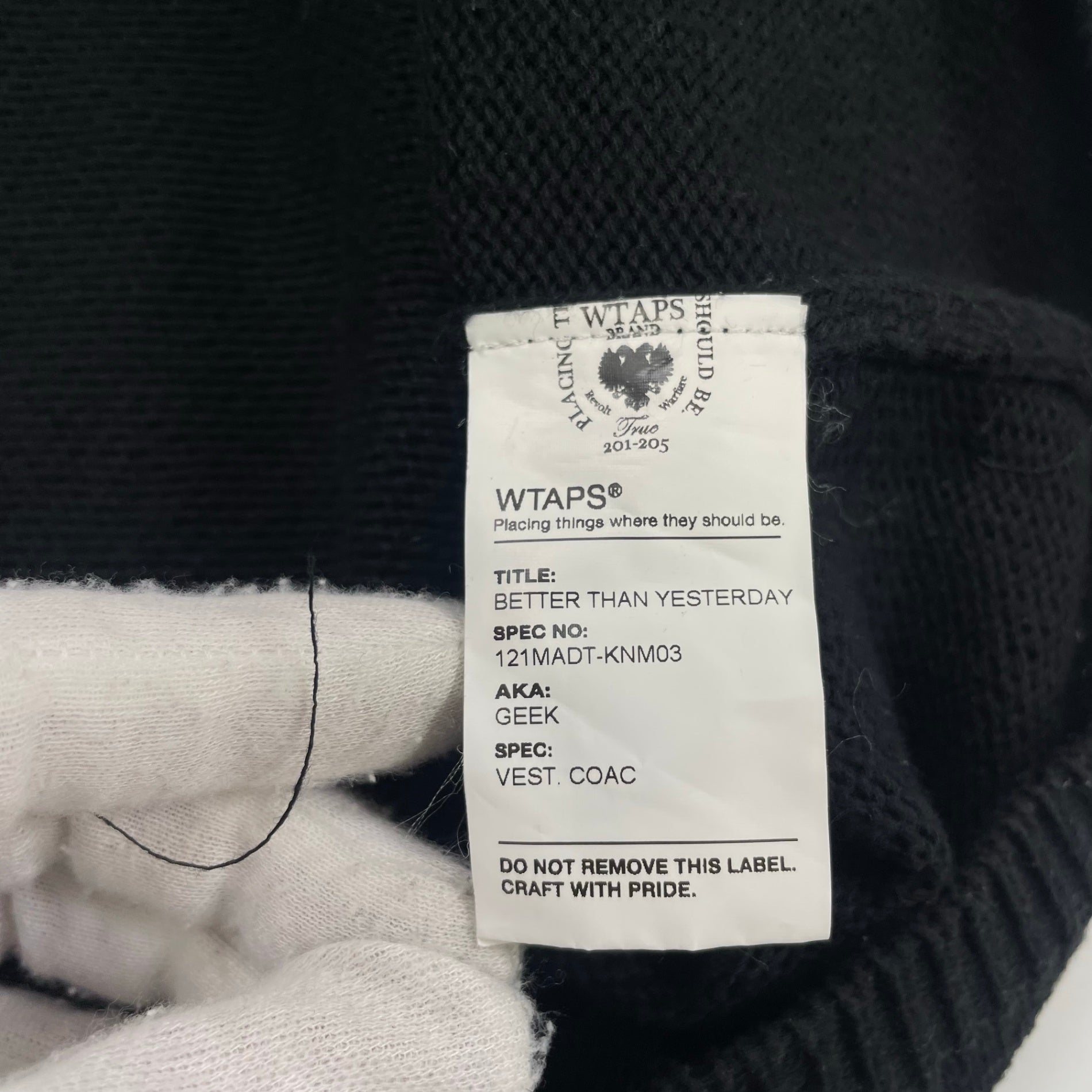 WTAPS ダブルタップス / オールドVネックニットベスト ブラック SIZE:1