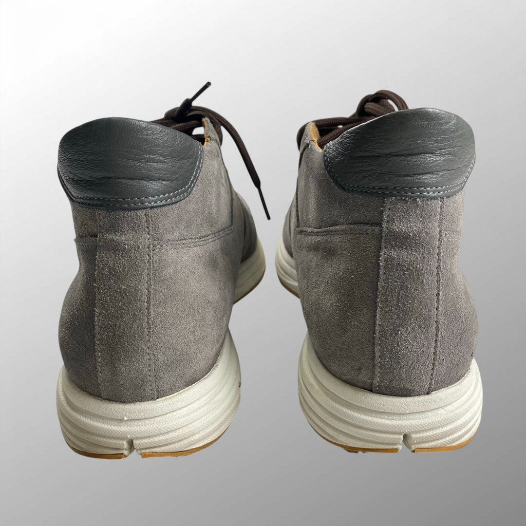 【美品】 C.QP シーキューピー / カーフスウェードミッドスニーカー レザー グレー HAND MADE 参考定価：5-60,000程度 SIZE;40(26.5-27cm)