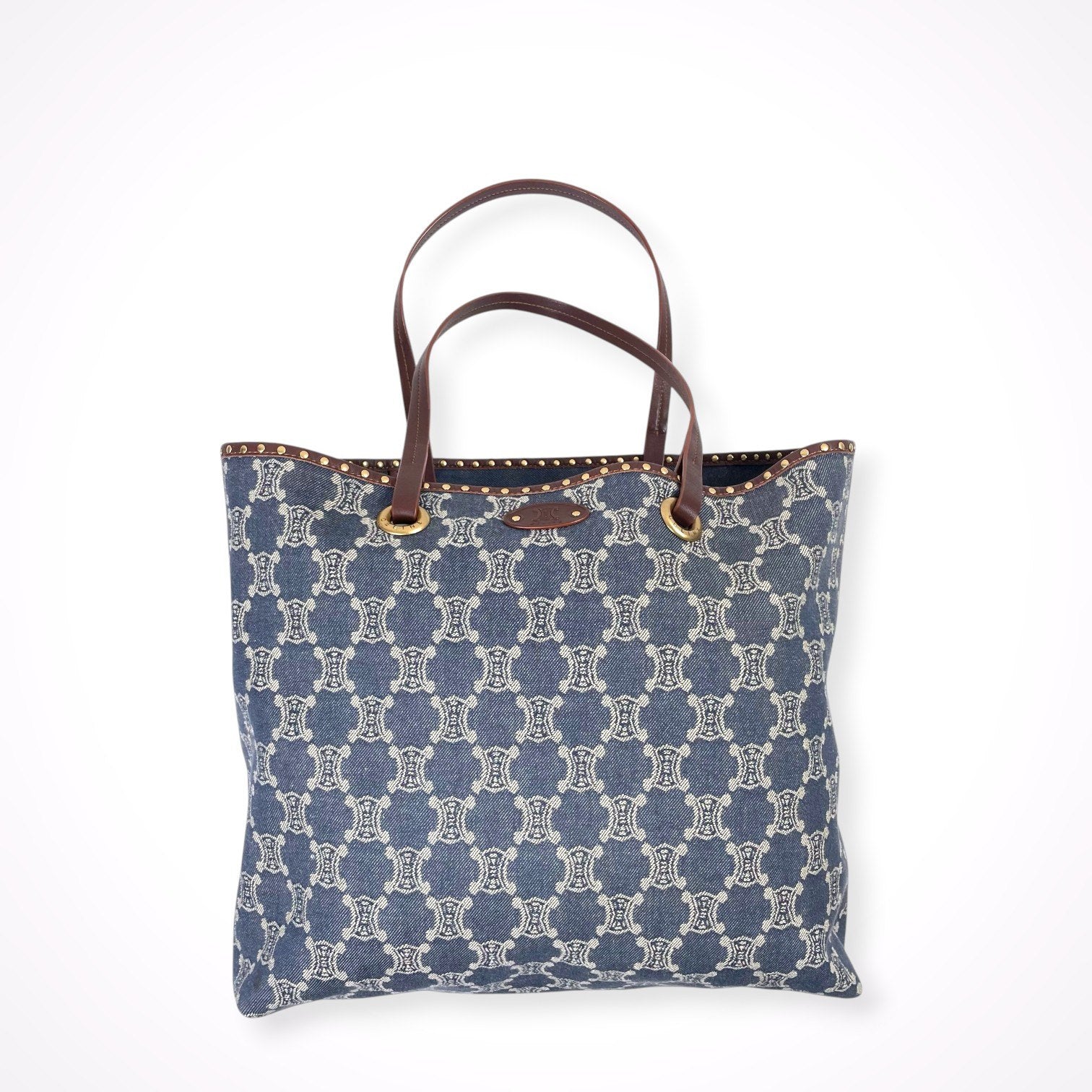 CELINE / スタッズデザイン デニムマカダムトートバッグ