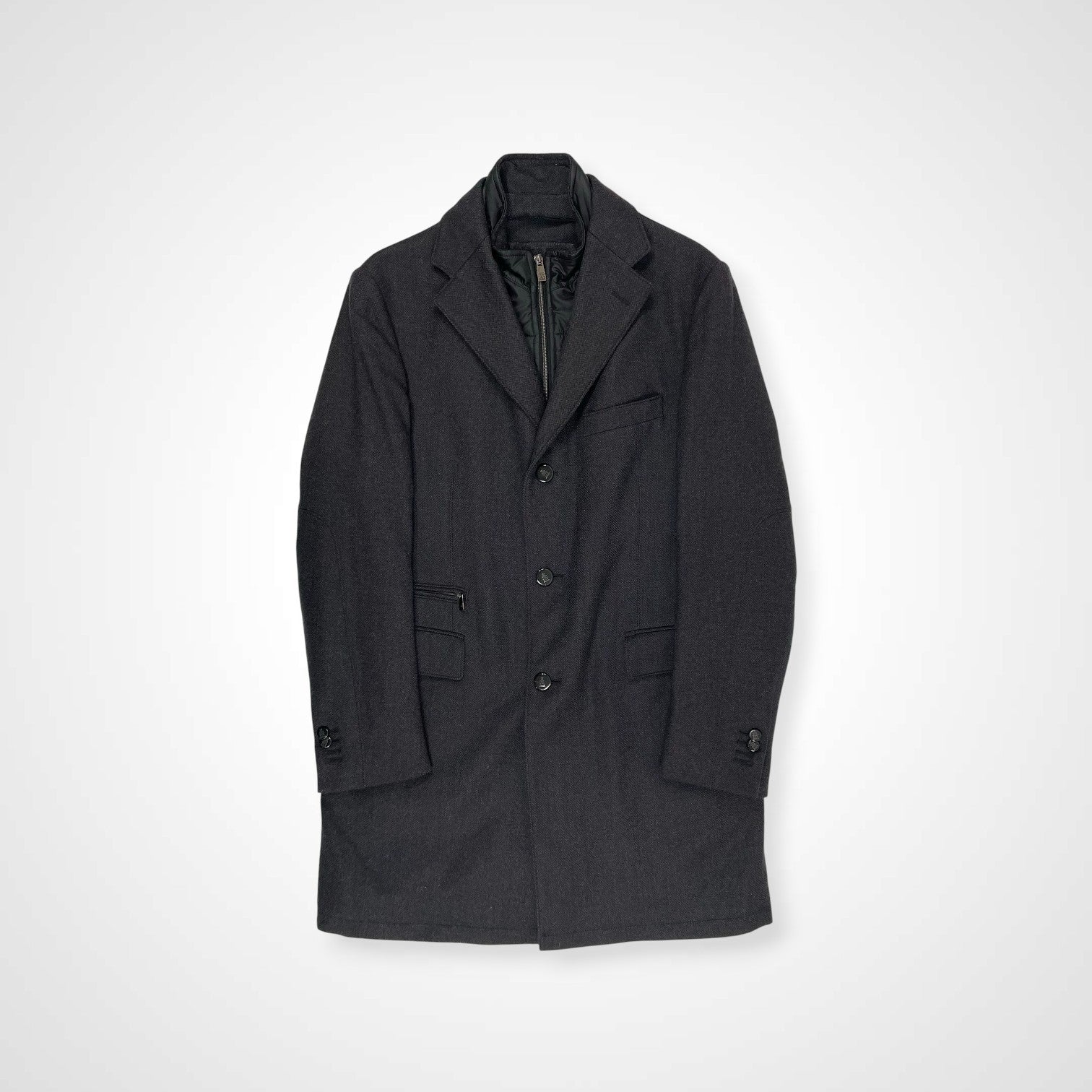 CORNELIANI コルネリアーニ / PURE VIRGIN WOOL ID COAT レイヤードタイプ 参考定価：300,000程度 SIZE：48