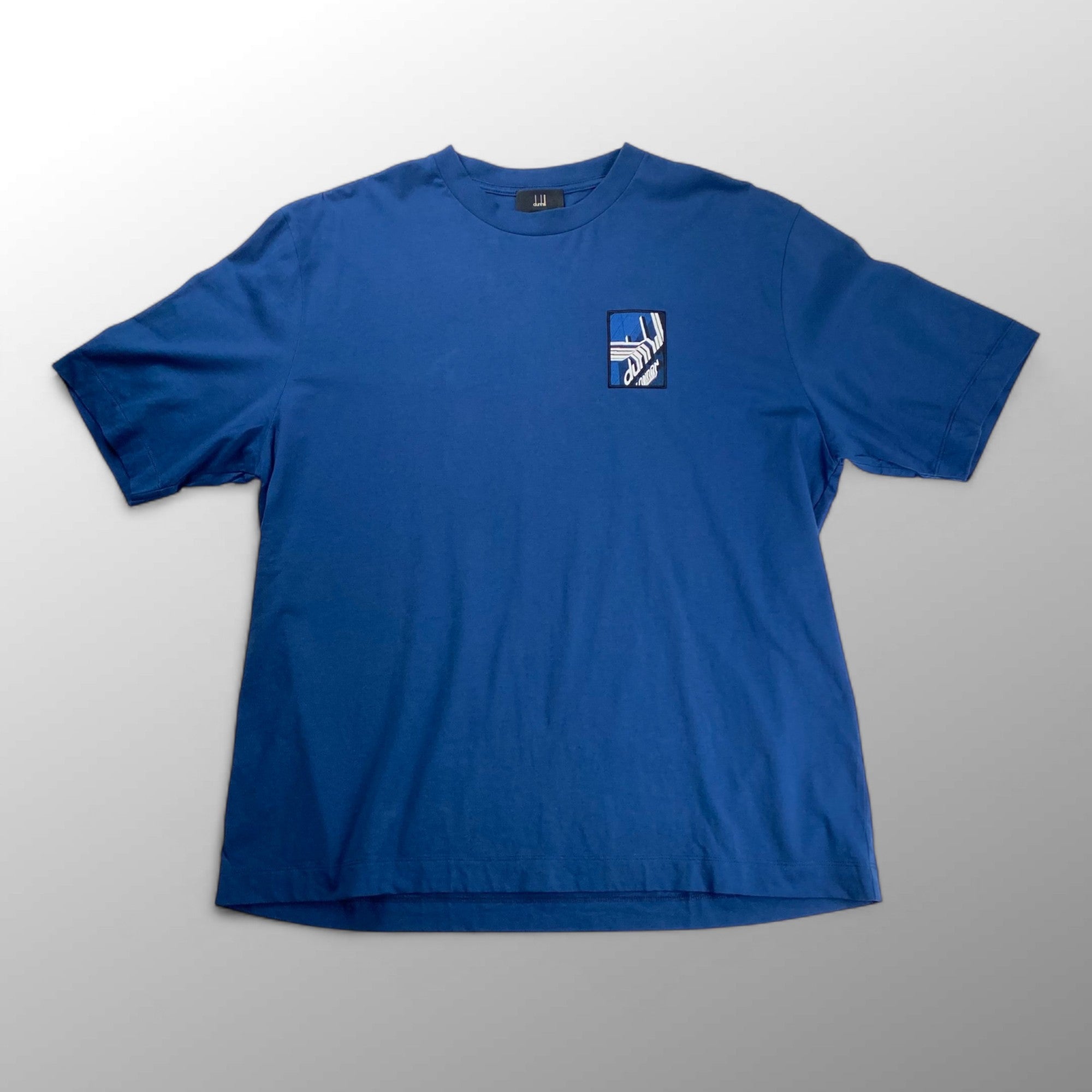 【美品】 dunhill ダンヒル / ワッペン ワンポイント ロゴTEE Tシャツ ダークブルー 近年モデル SIZE:L