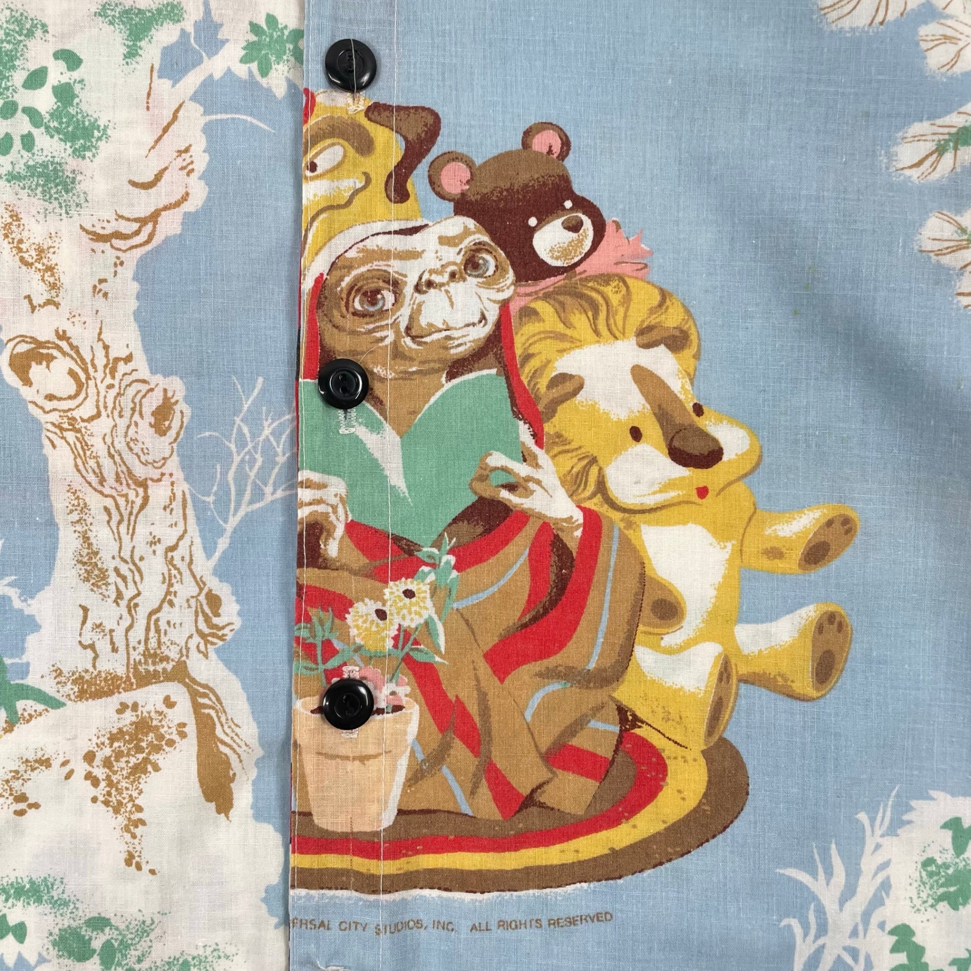 VINTAGE / 【E.T.】 USA製 ヴィンテージシーツリメイクシャツ SIZE:S(M程度)