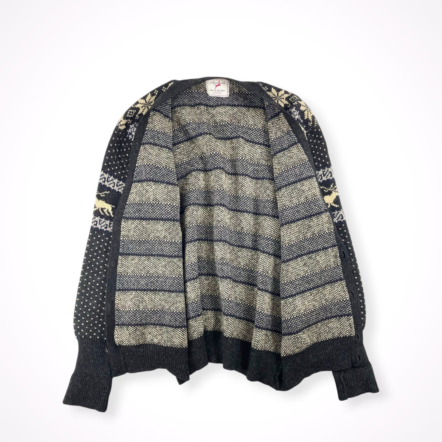 DUETRIO ISSEY MIYAKE / ヴィンテージ 8-90sカウチンニットカーディガン SIZE:XL程度